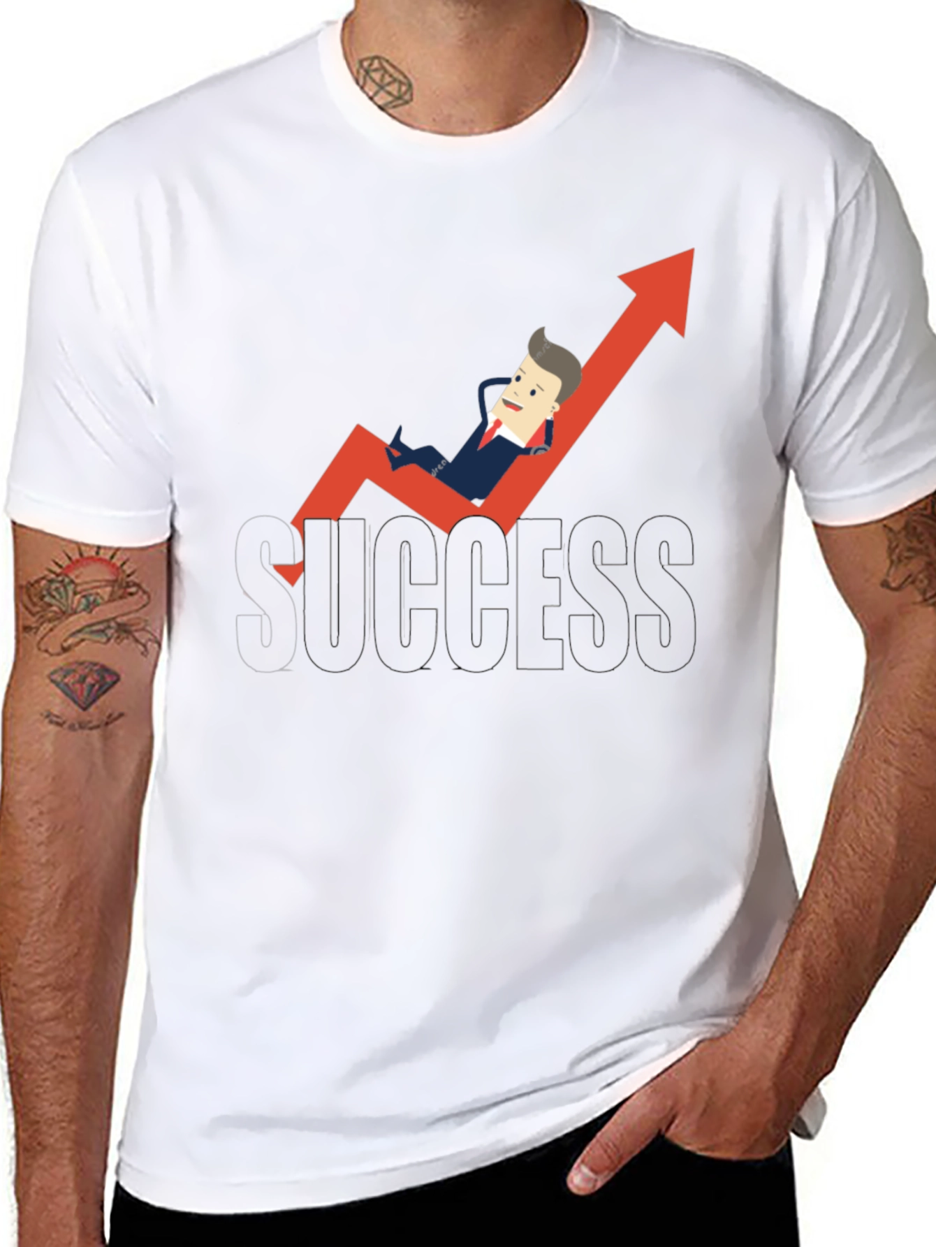 Success Graphic Tee - Relaxed Business Cartoon