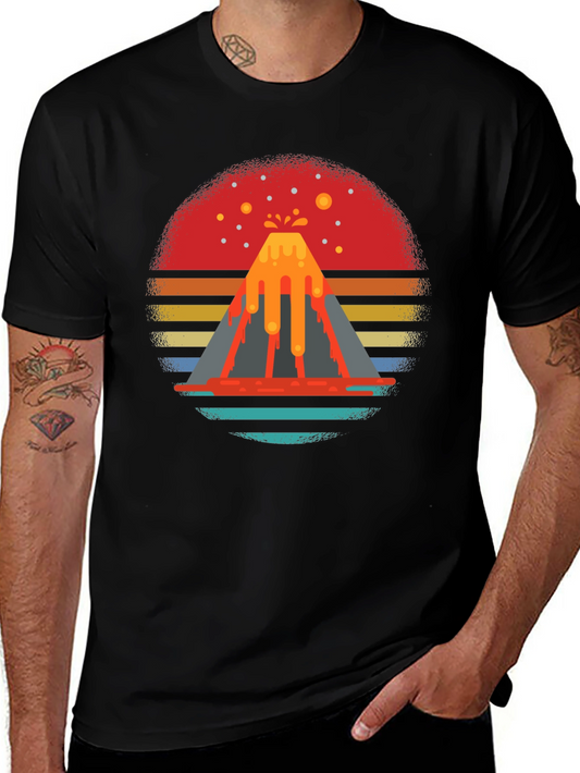 Retro Volcano T-Shirt - Lava Peak Graphic Tee