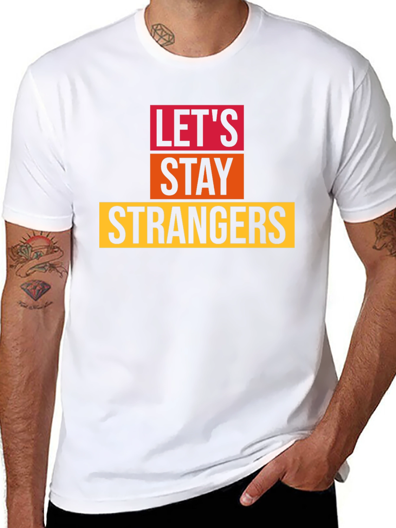 Lets Stay Strangers Graphic Tee - Unisex Black T-Shirt