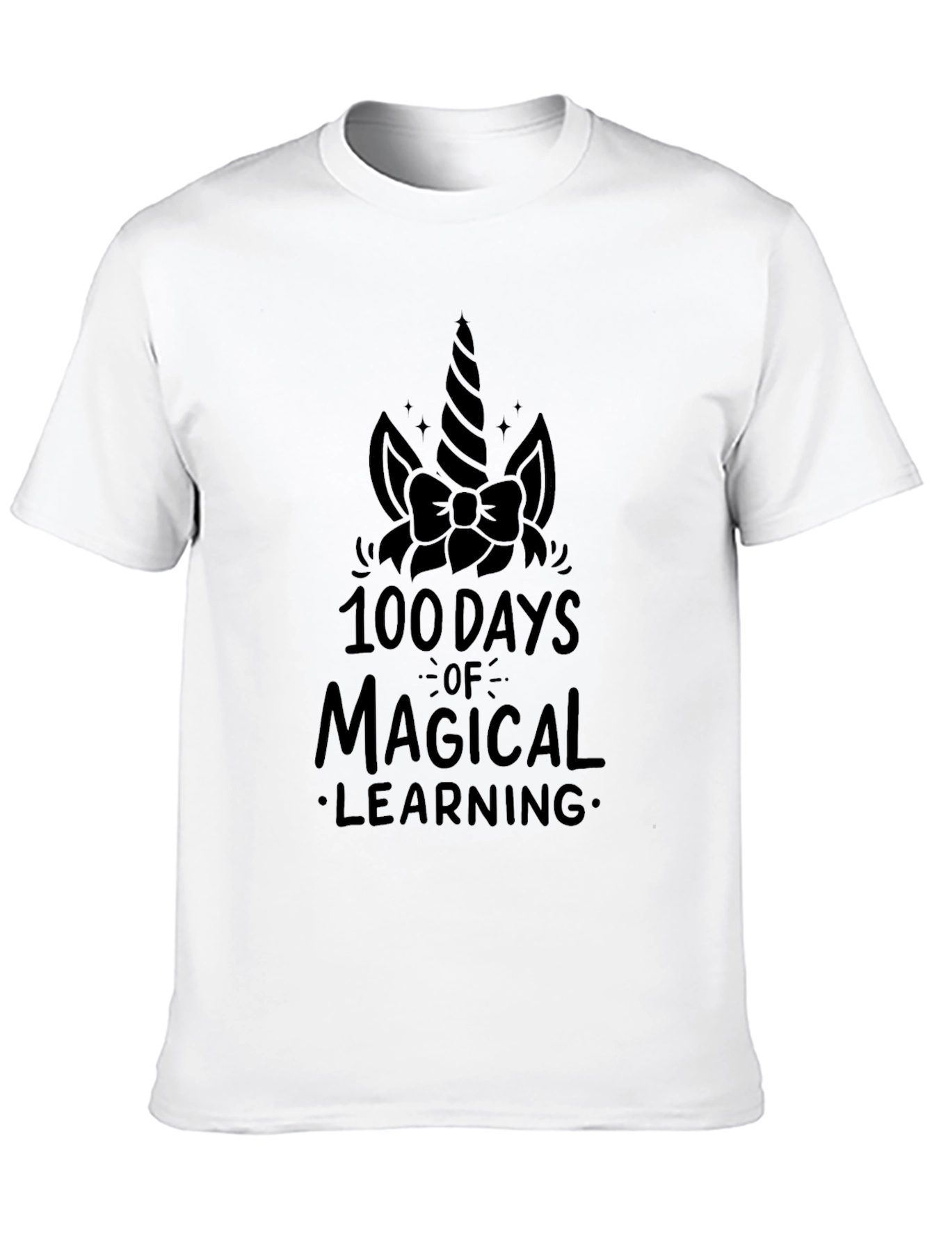 100 Days of Magical Learning Black T-Shirt
