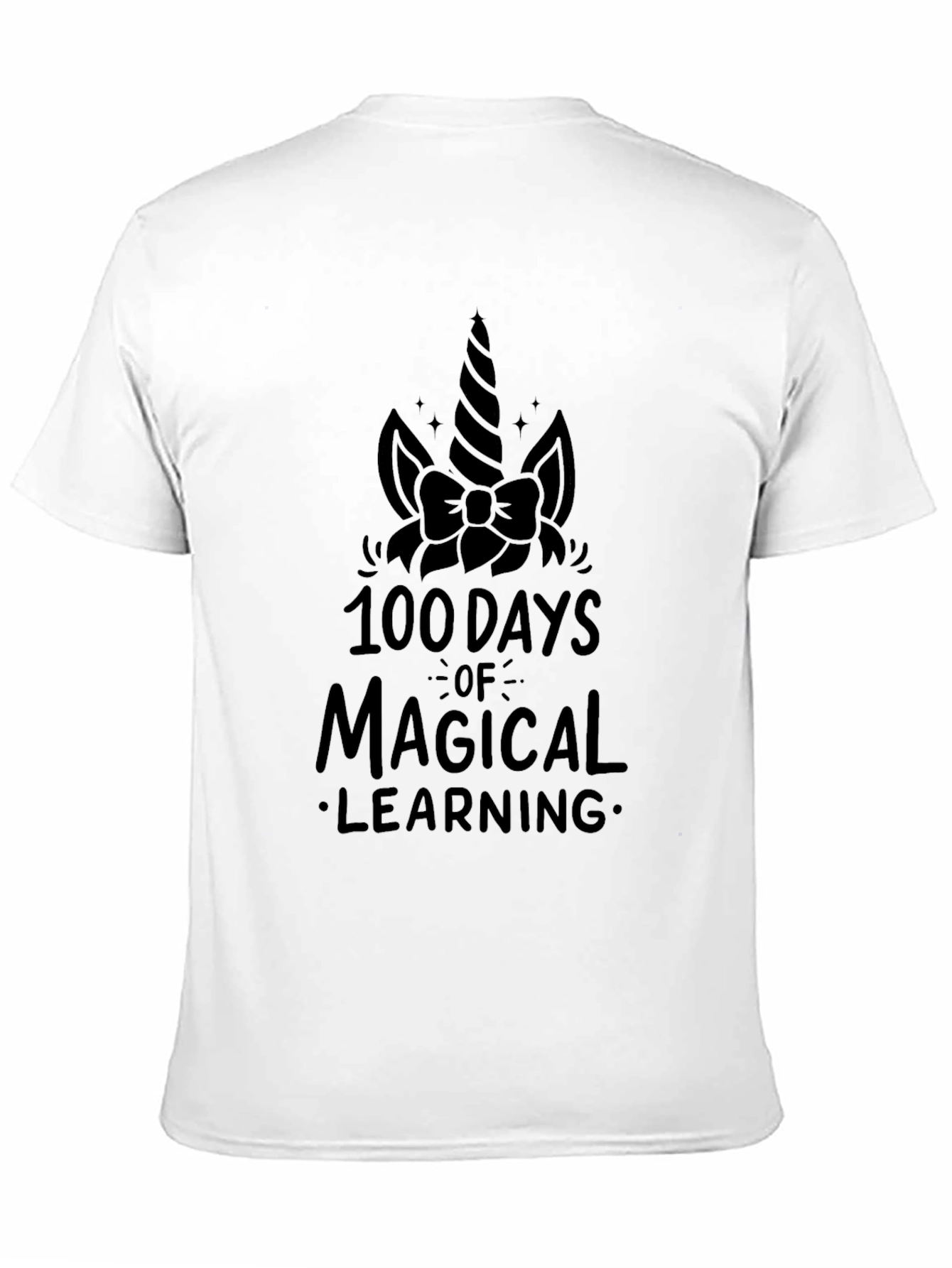 100 Days of Magical Learning Black T-Shirt