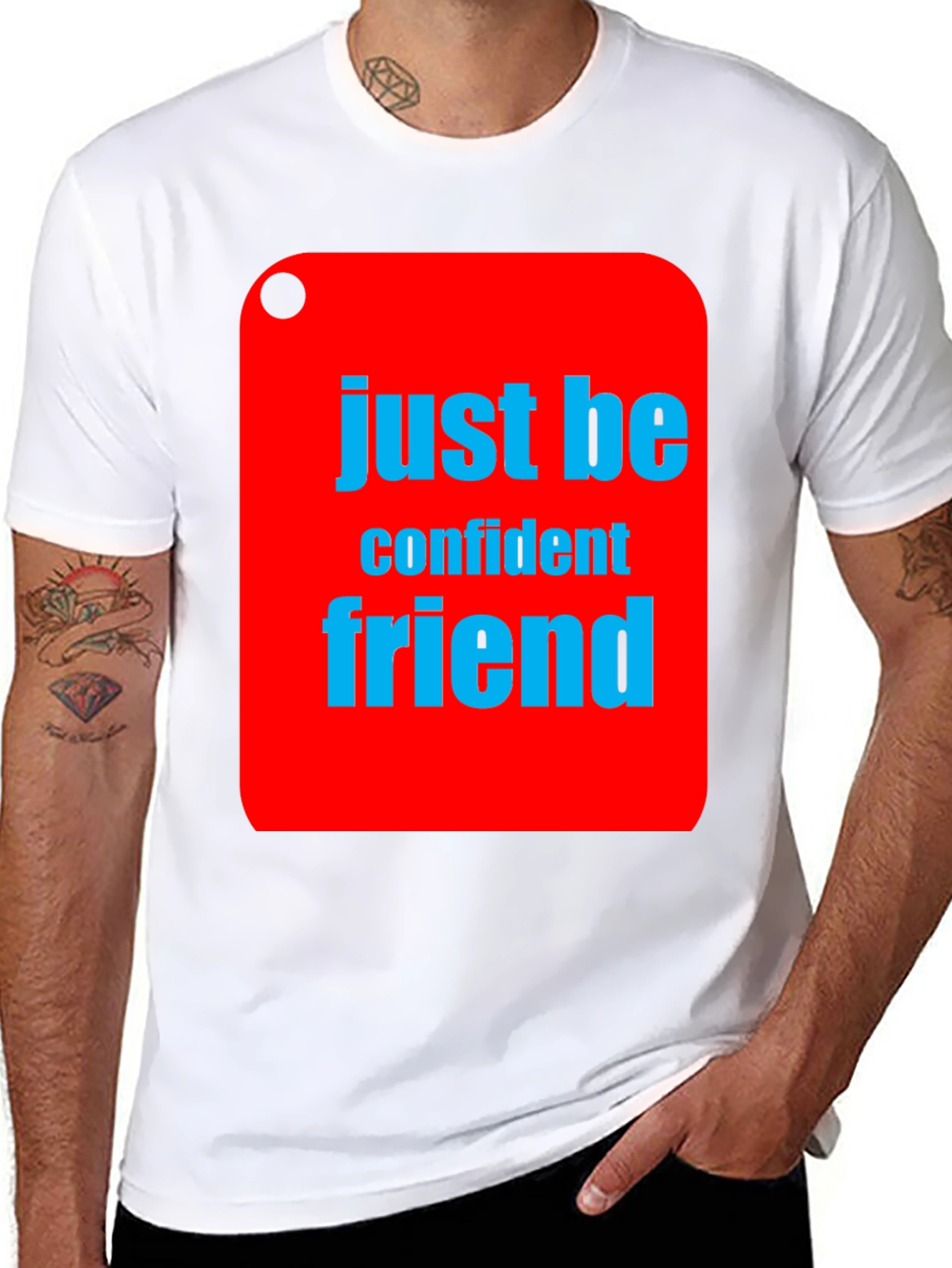 Just Be Confident Friend Graphic Tee - Black