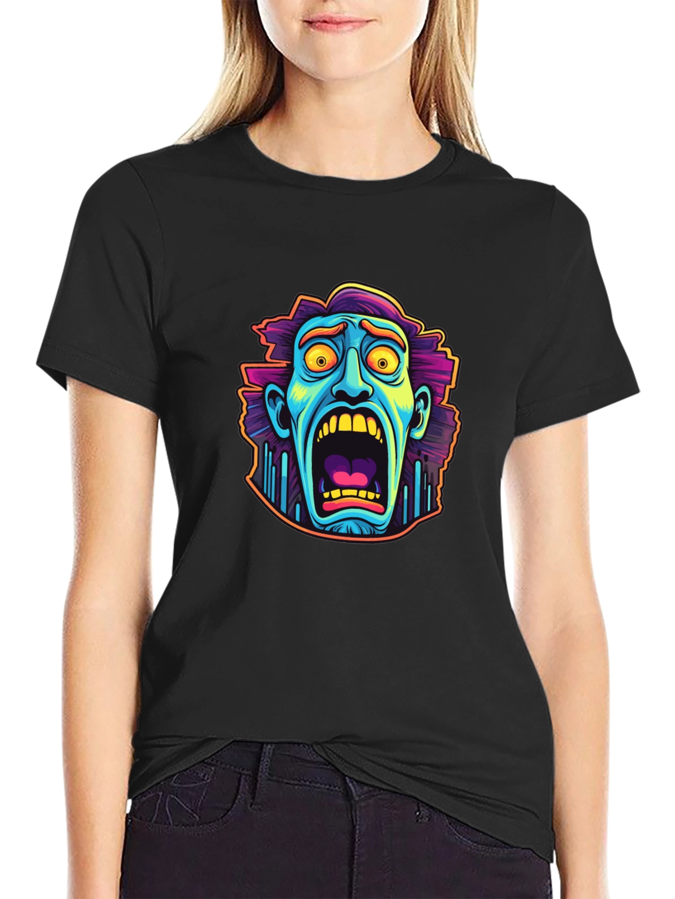 Monster Scream Black Graphic Tee