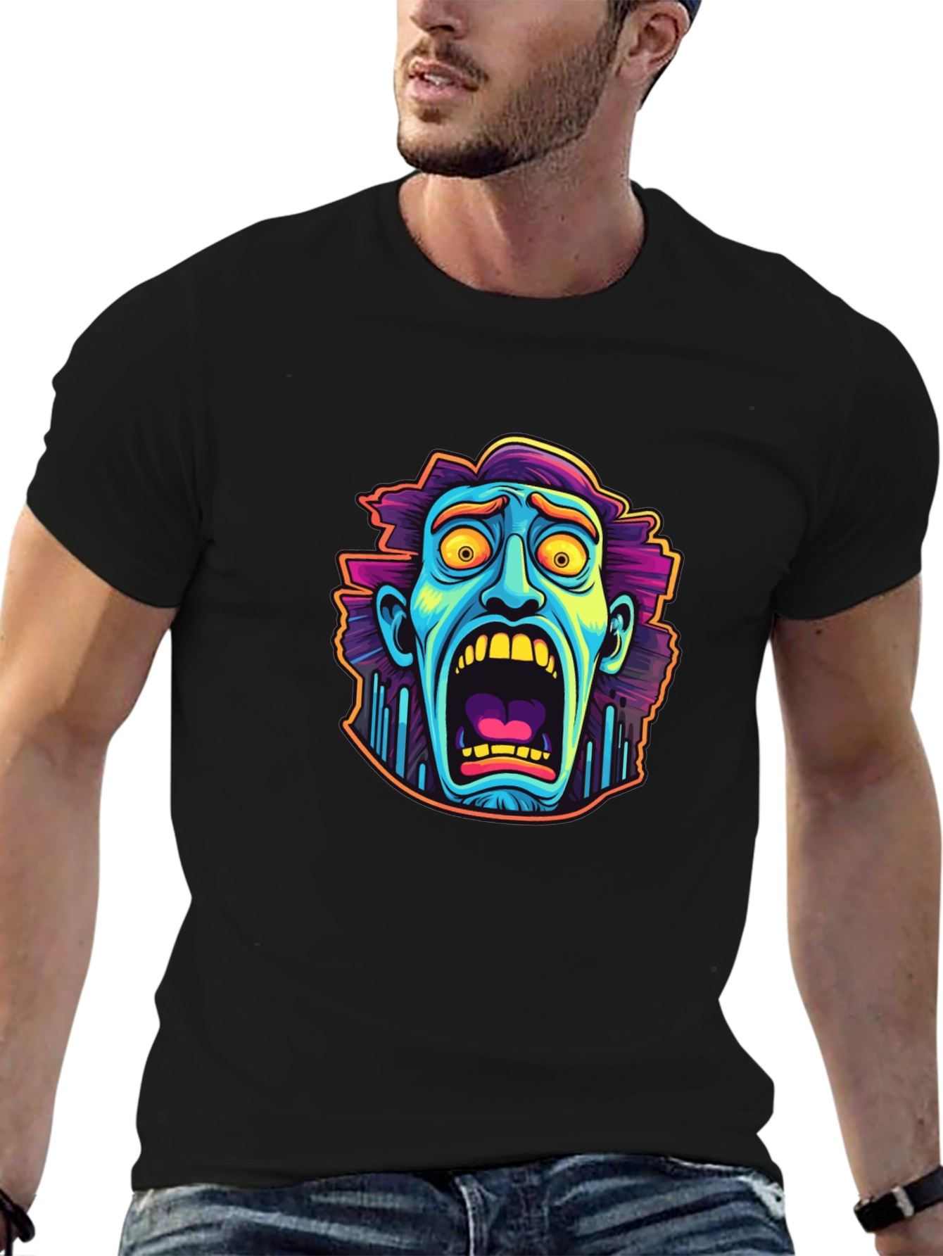 Monster Scream Black Graphic Tee