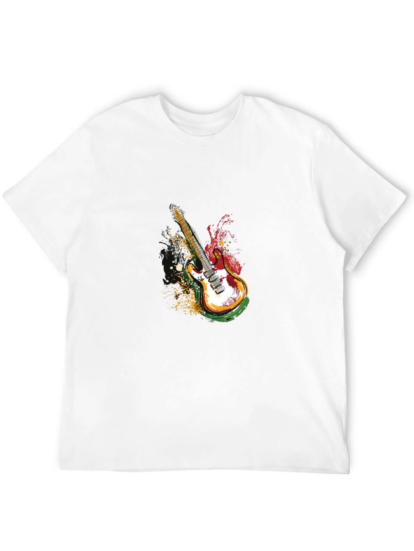 Electric Guitar Graphic T-Shirt - Black
