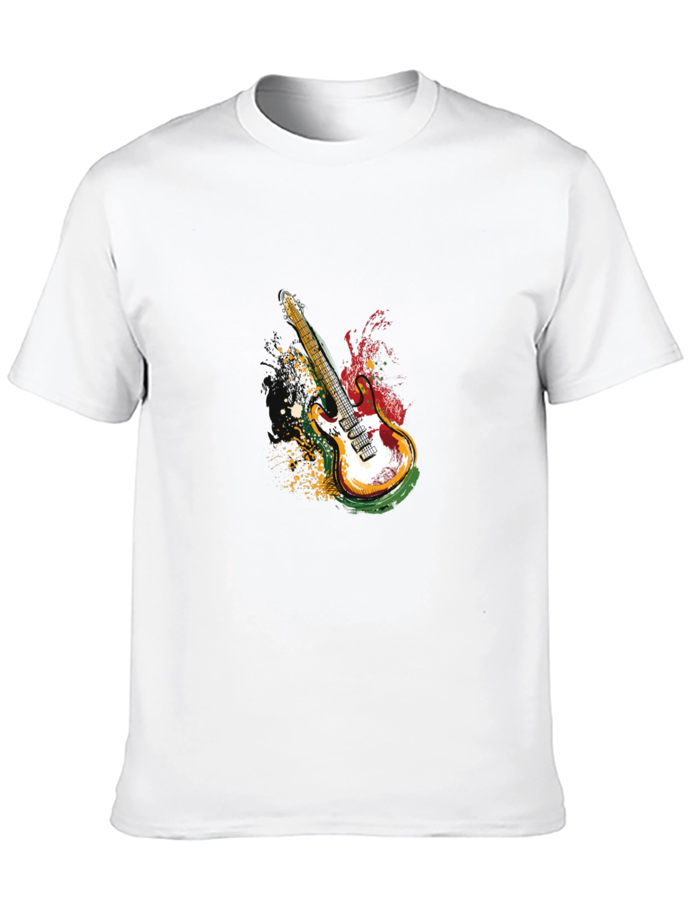 Electric Guitar Graphic T-Shirt - Black
