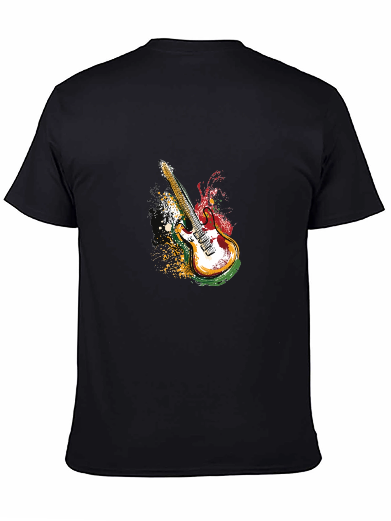 Electric Guitar Graphic T-Shirt - Black