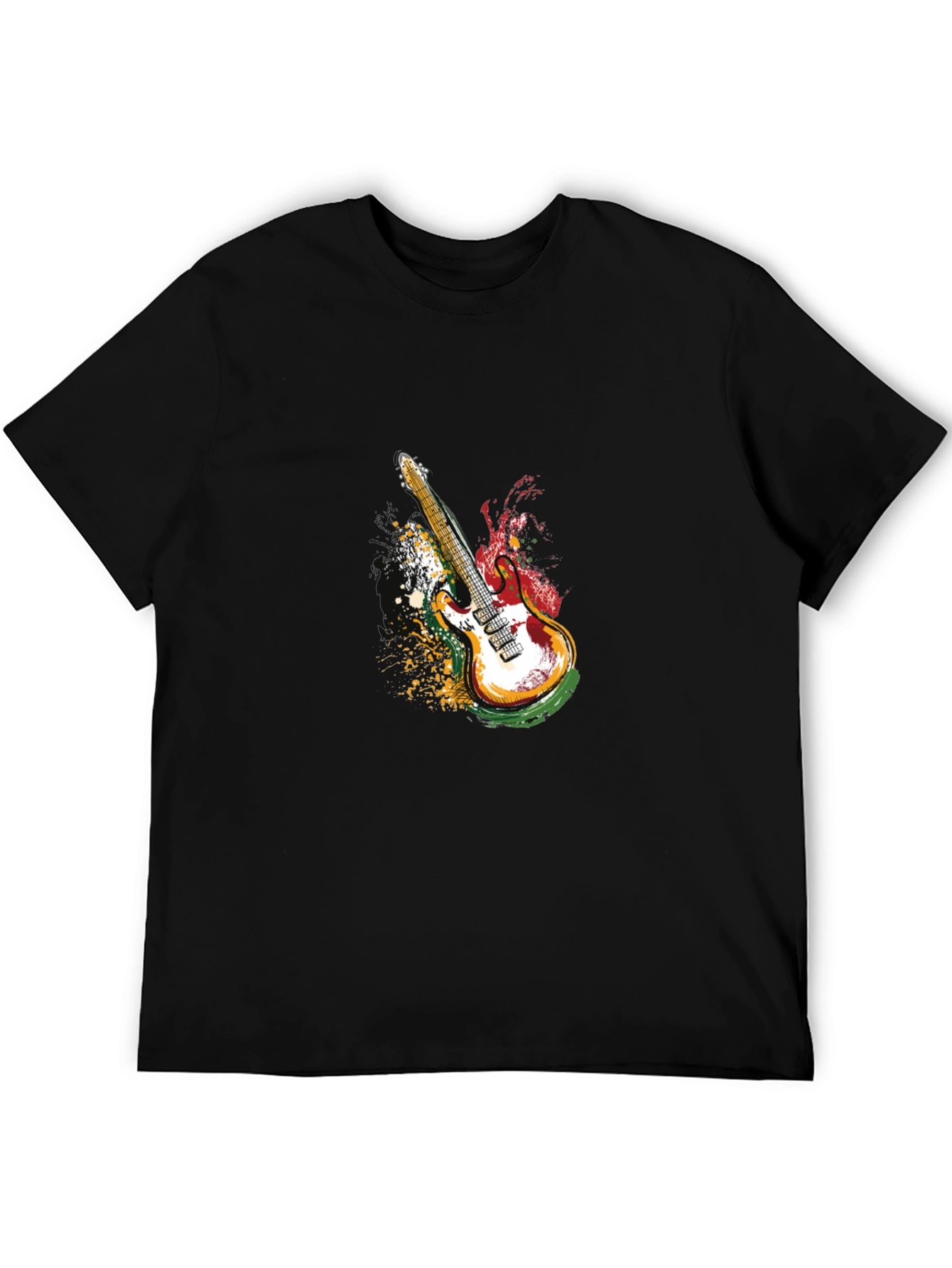 Electric Guitar Graphic T-Shirt - Black