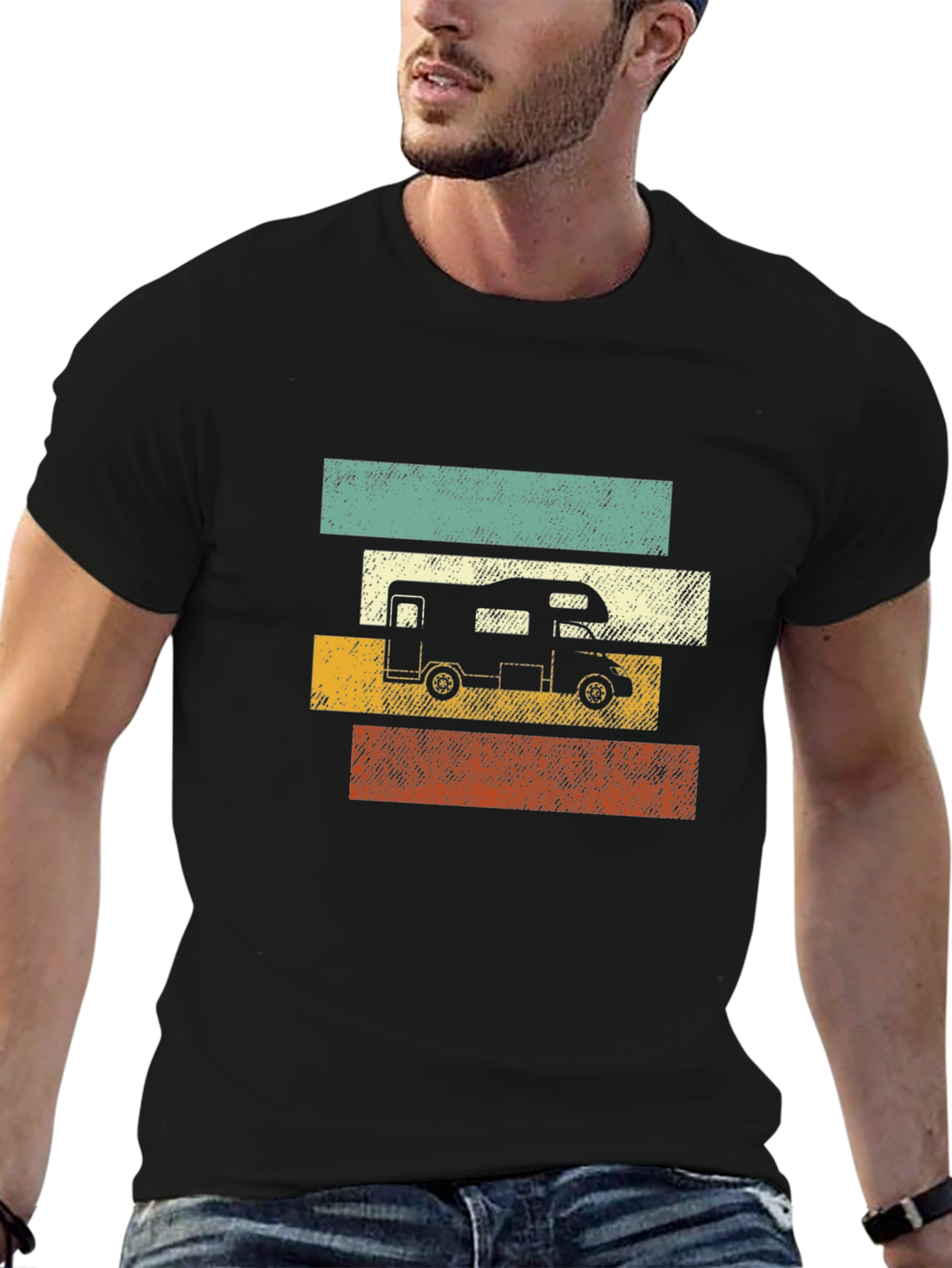 Retro Camper Graphic Tee - Camping Adventure T-Shirt
