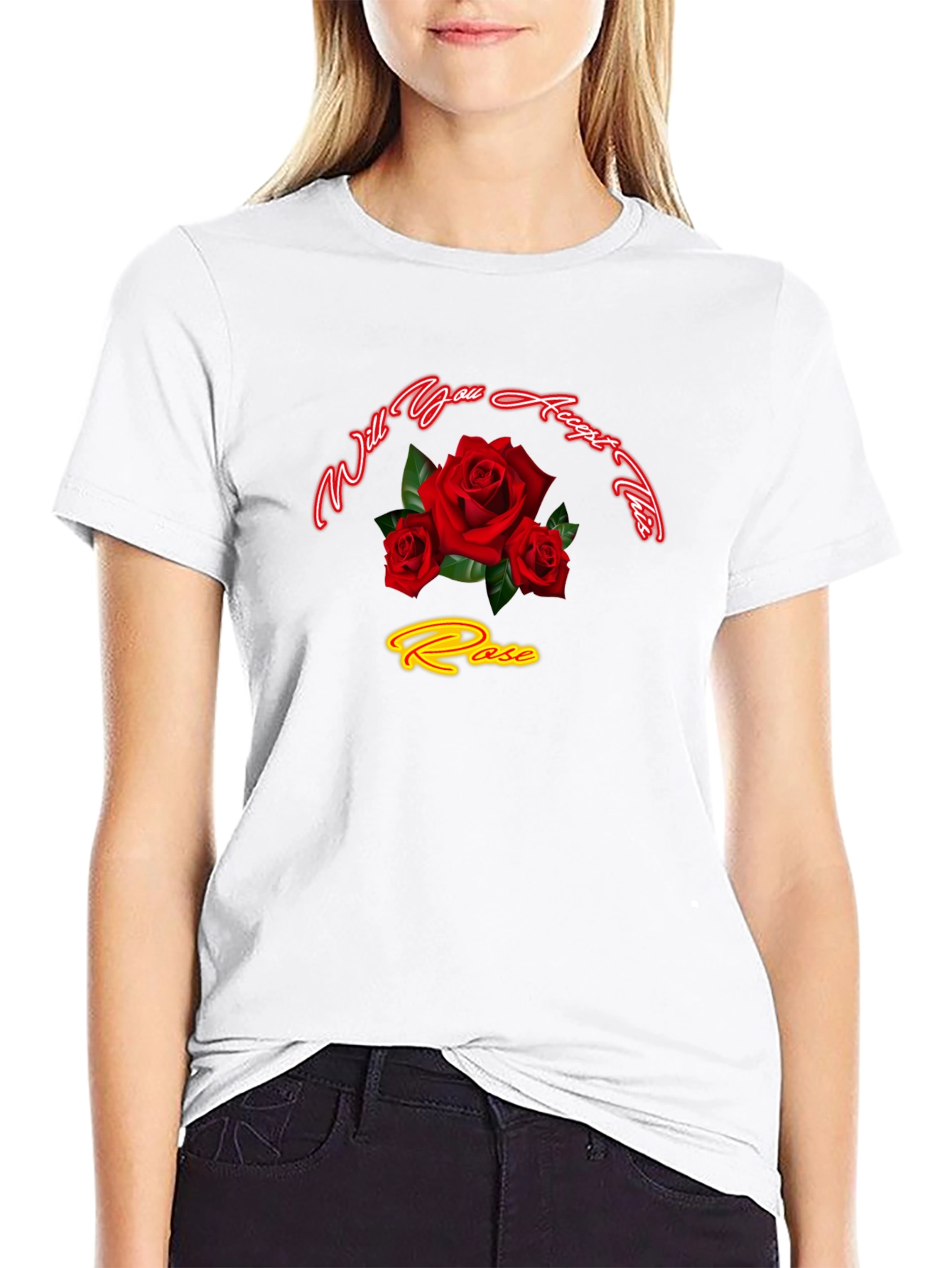 Will You Accept This Rose Black T-Shirt