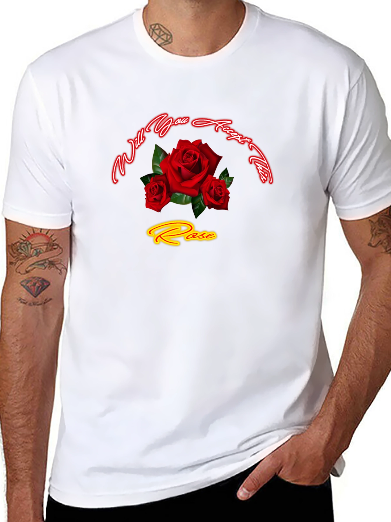 Will You Accept This Rose Black T-Shirt