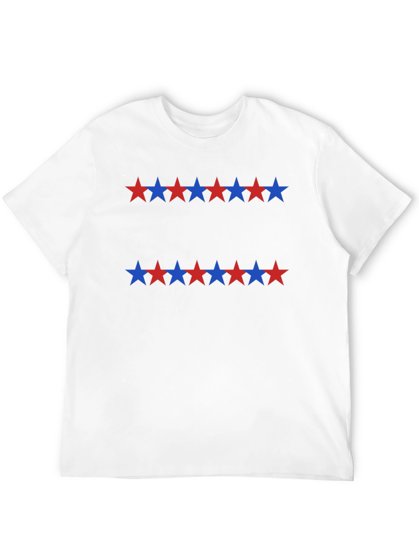 Stars Pattern Black Casual T-Shirt