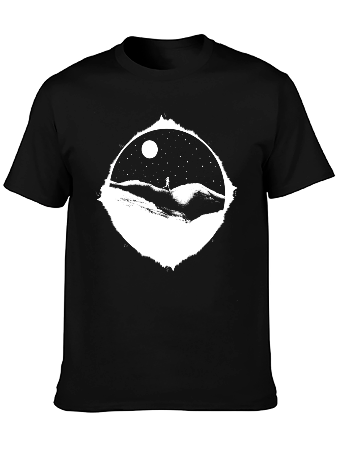 Starry Night Run T-Shirt - Black Cotton Tee