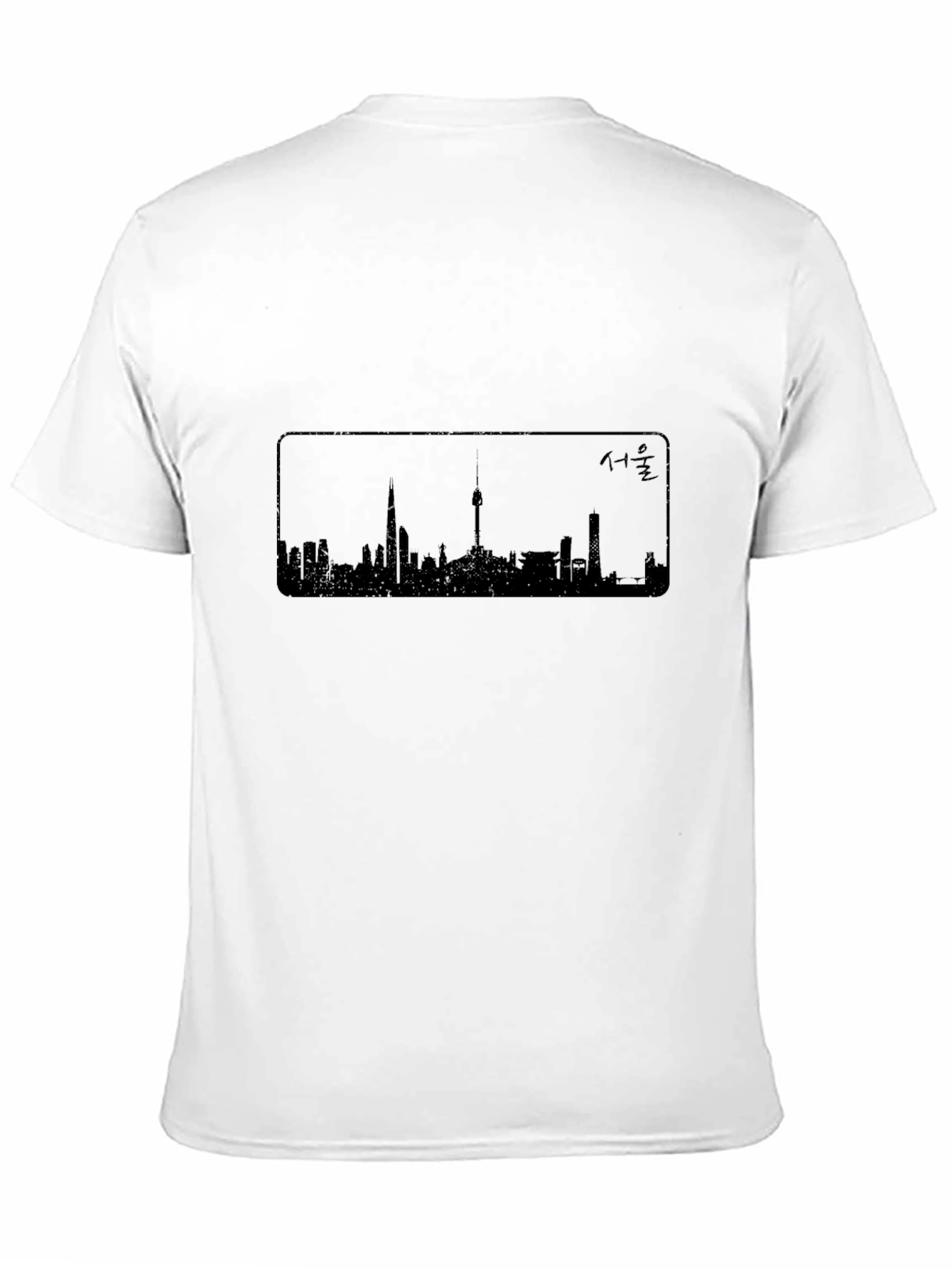 Seoul Skyline Black T-Shirt
