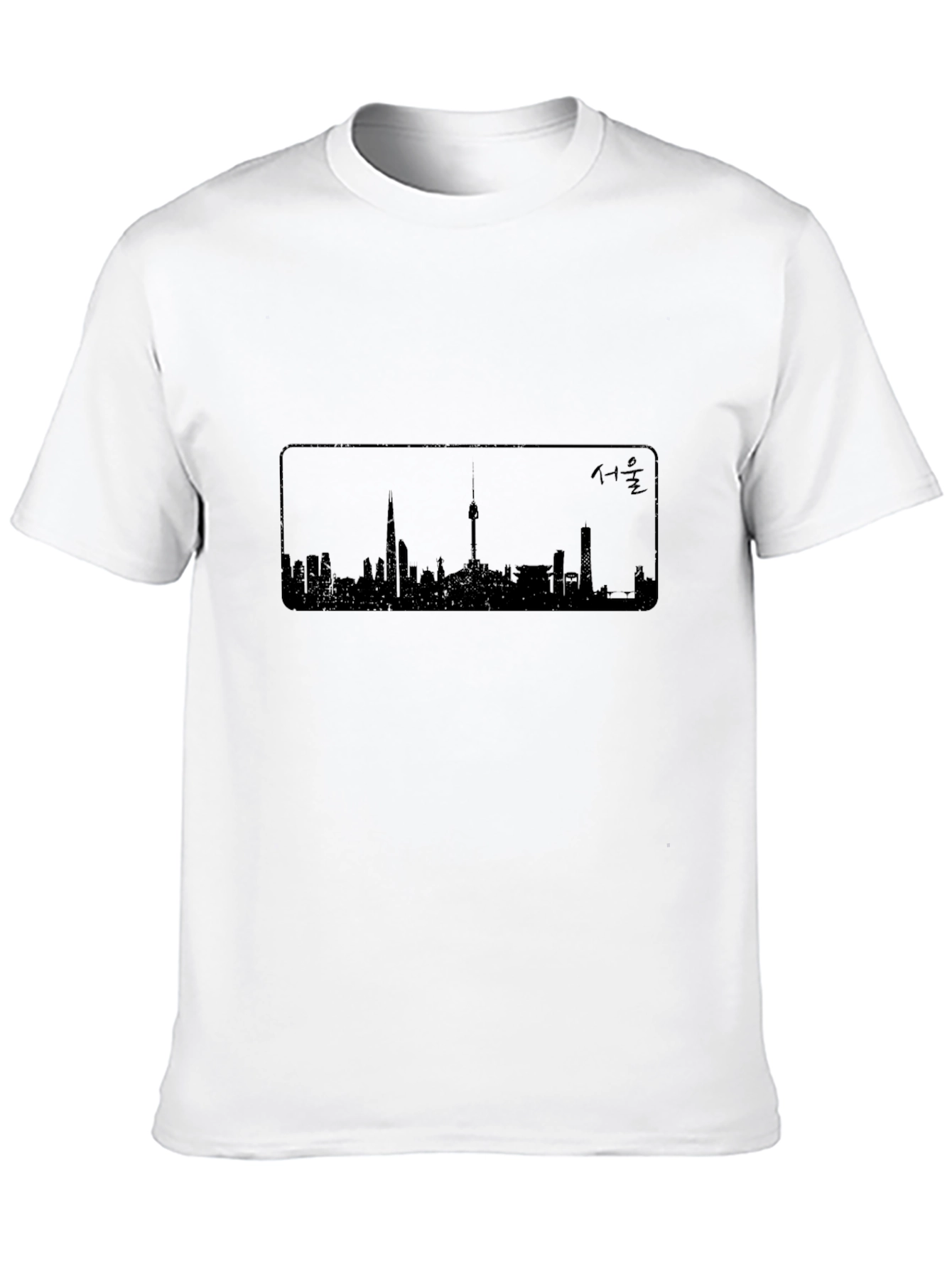 Seoul Skyline Black T-Shirt