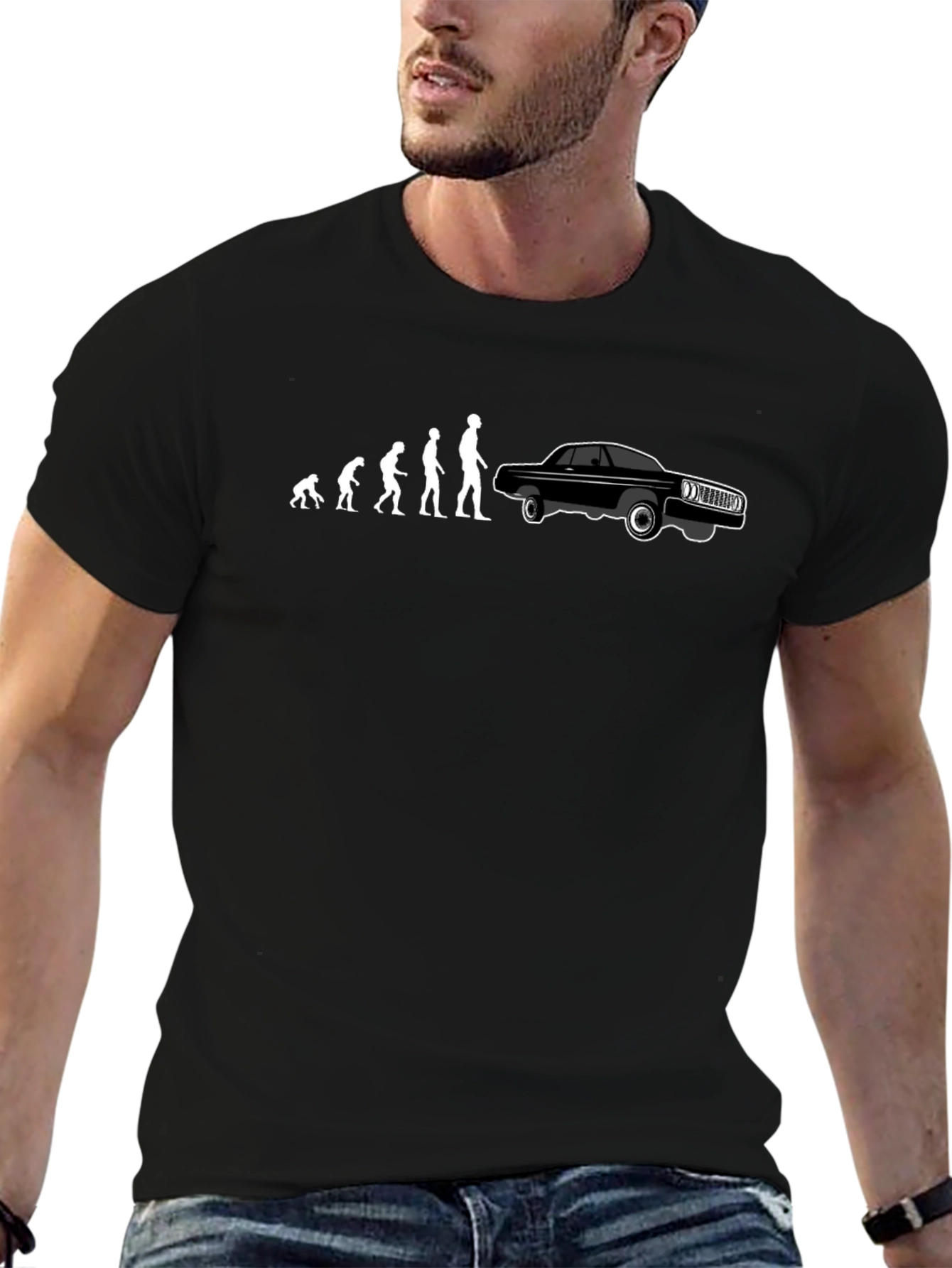 Evolution of Man and Car T-Shirt