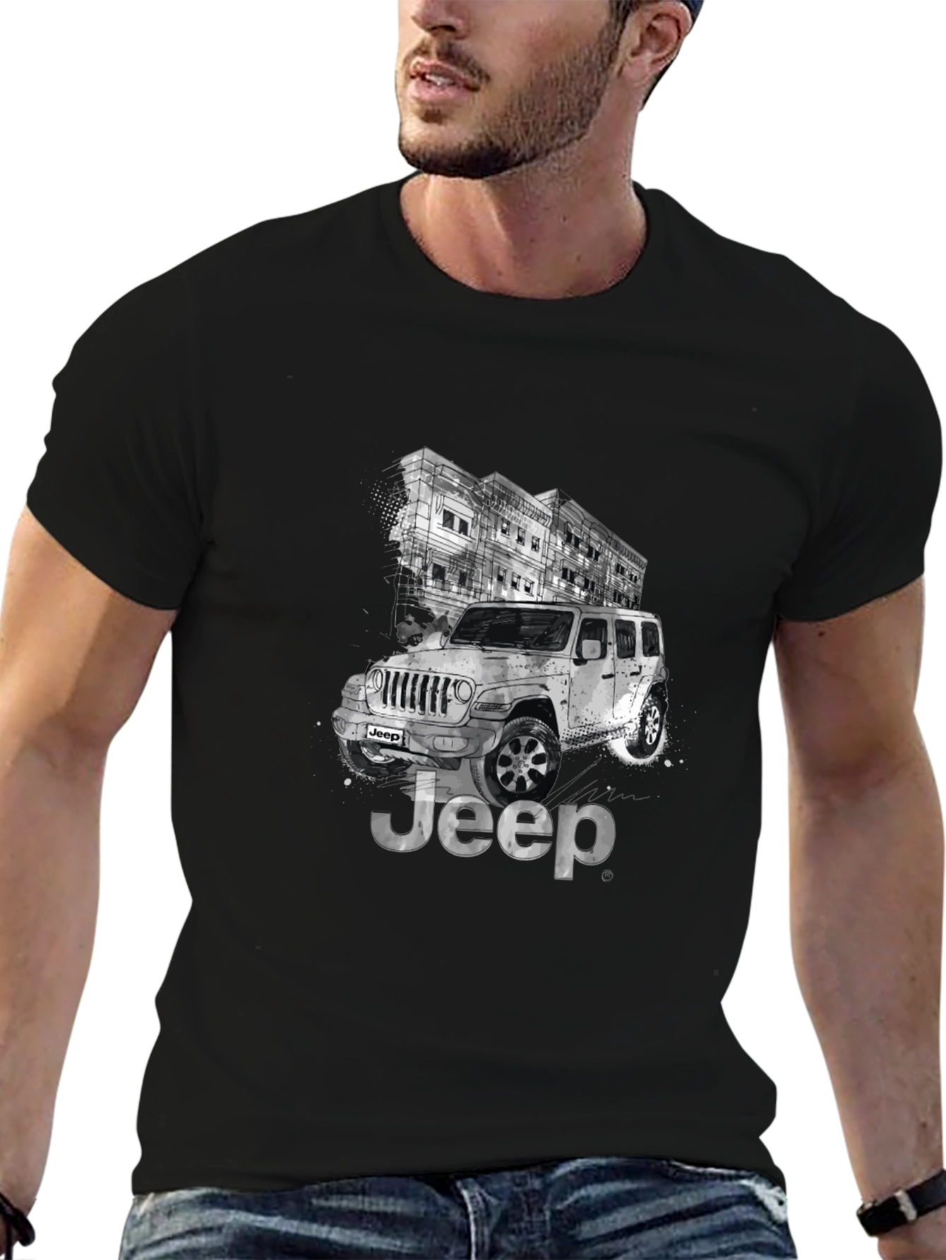 Jeep Graphic T-Shirt - Black Crew Neck Tee
