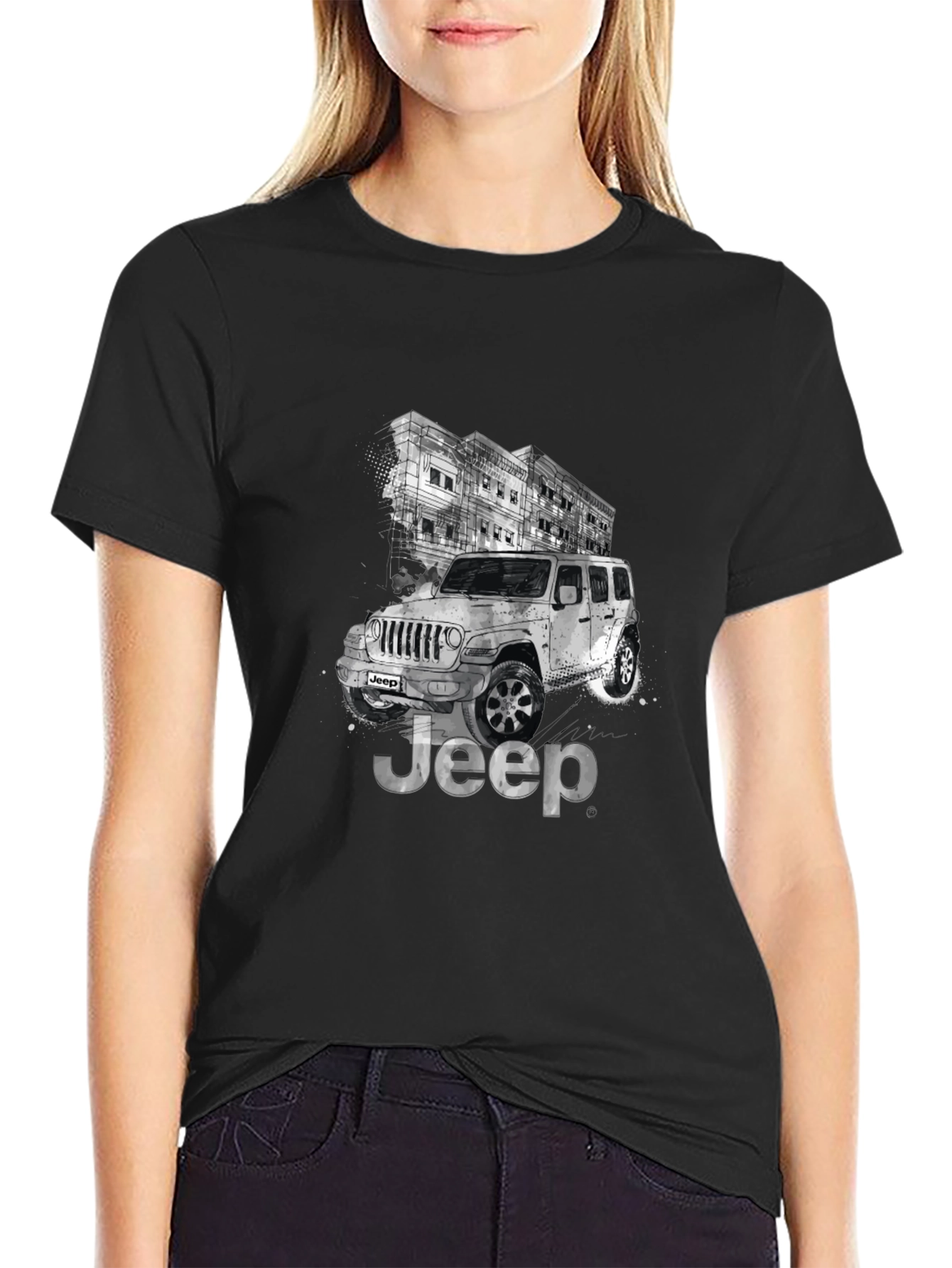 Jeep Graphic T-Shirt - Black Crew Neck Tee
