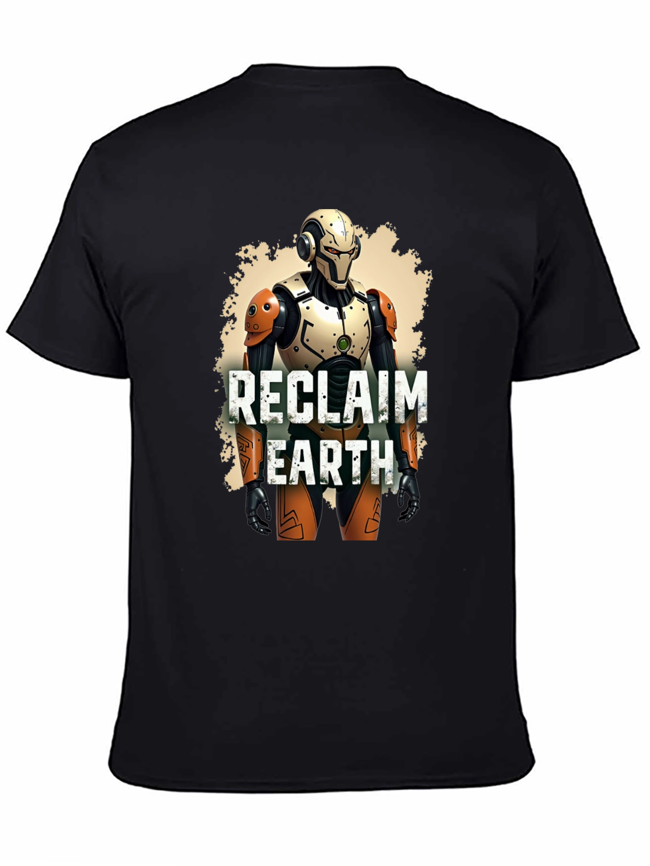 Reclaim Earth Robot Graphic Black T-Shirt