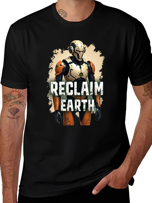 Reclaim Earth Robot Graphic Black T-Shirt