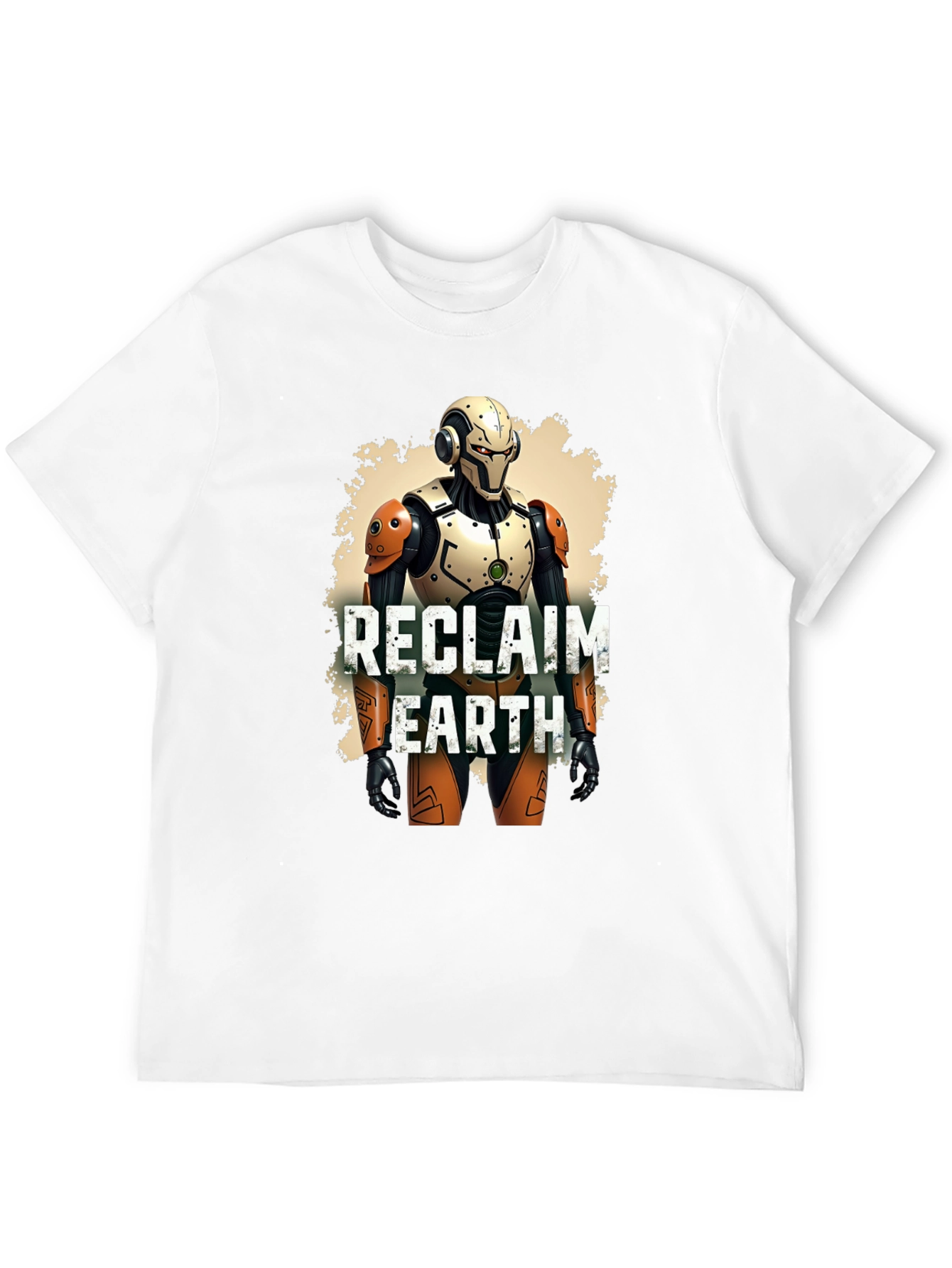 Reclaim Earth Robot Graphic Black T-Shirt