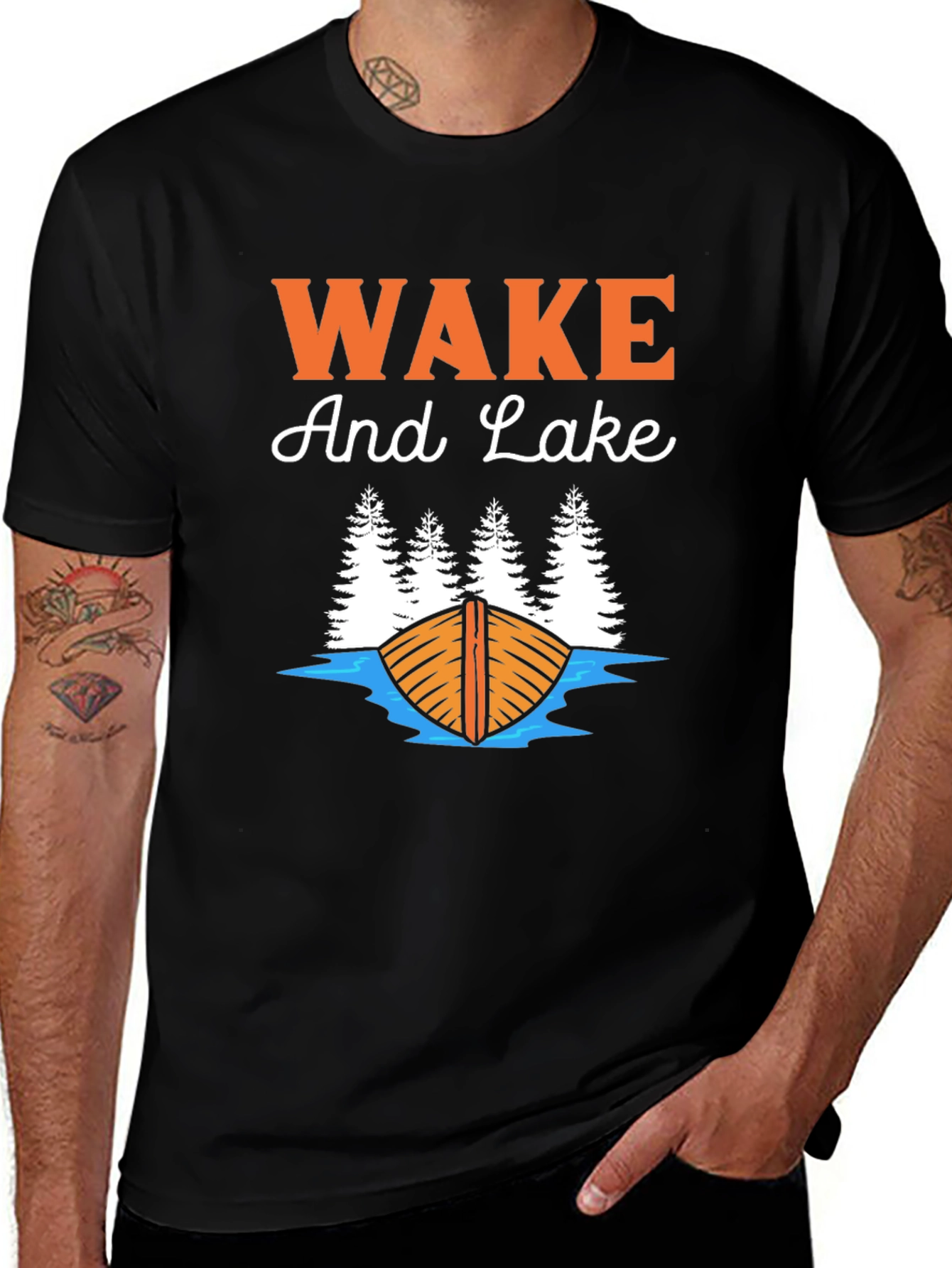 Wake and Lake T-Shirt - Black