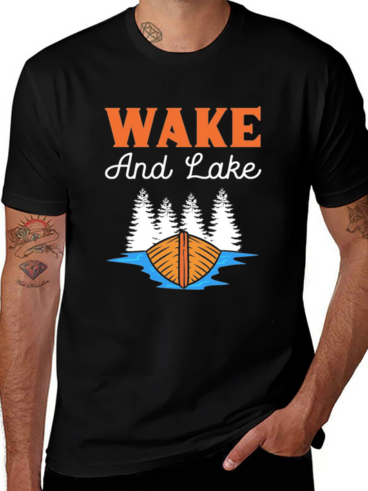 Wake and Lake T-Shirt - Black