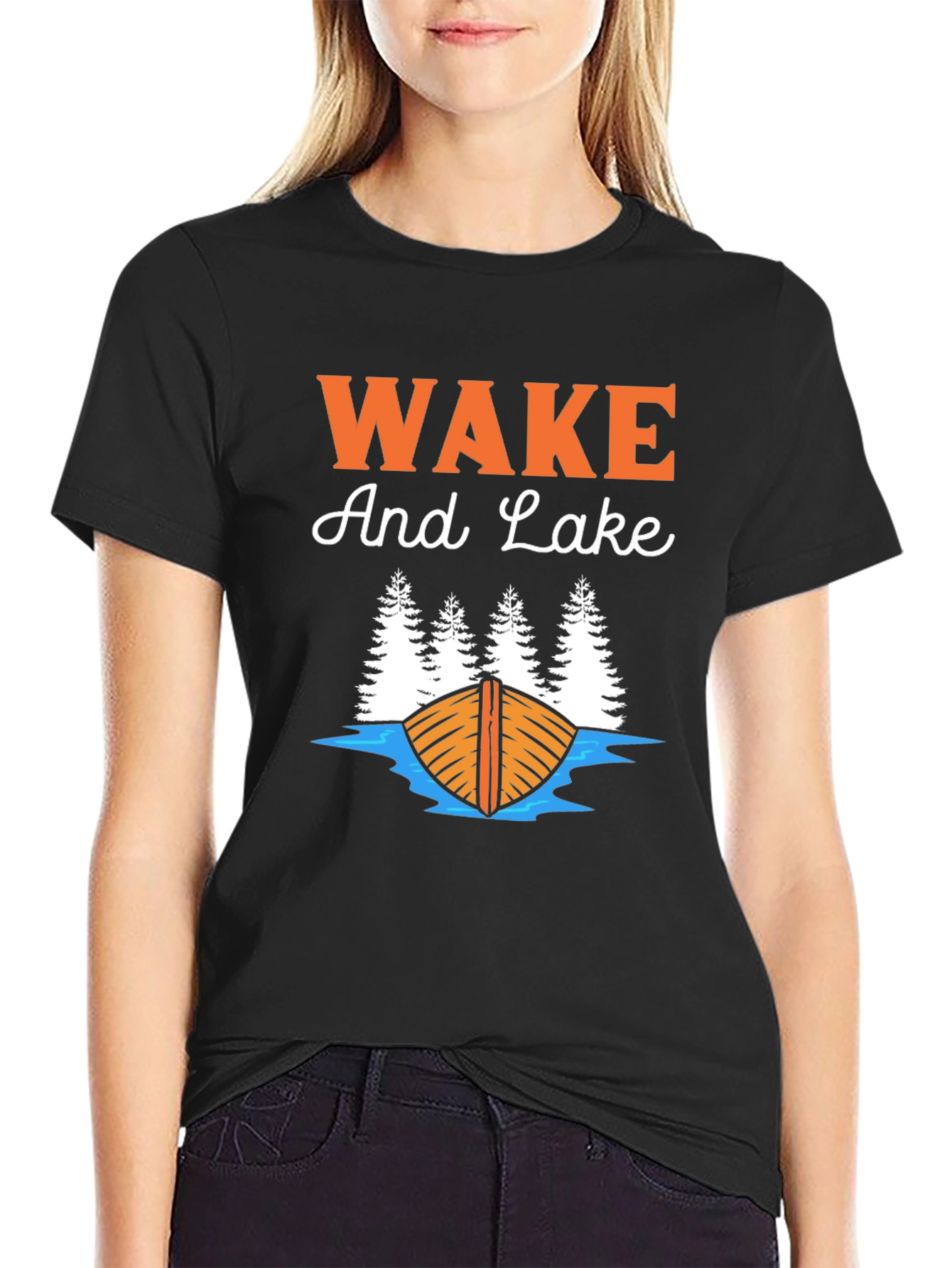 Wake and Lake T-Shirt - Black