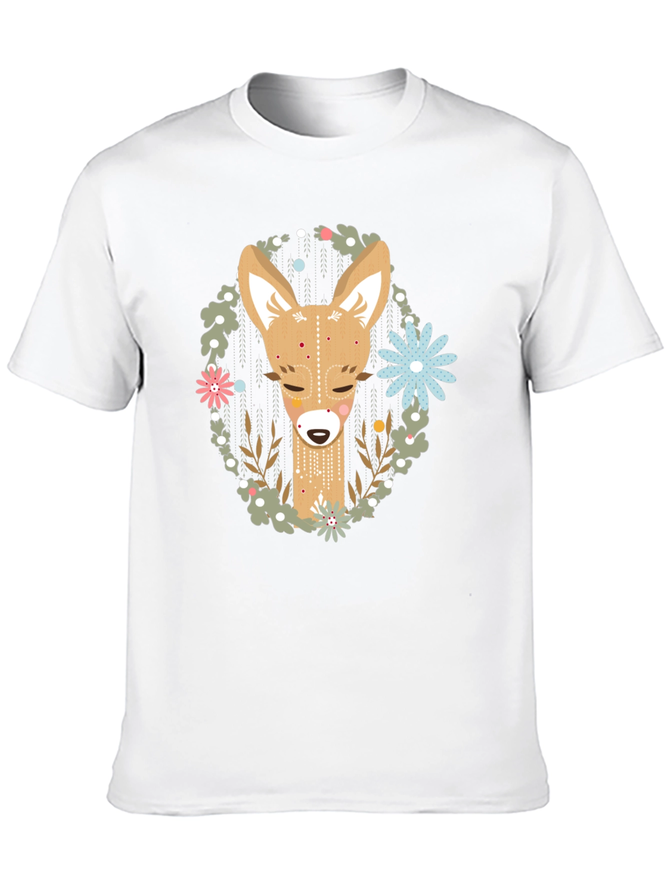 Deer Graphic Tee - Black Cotton Blend