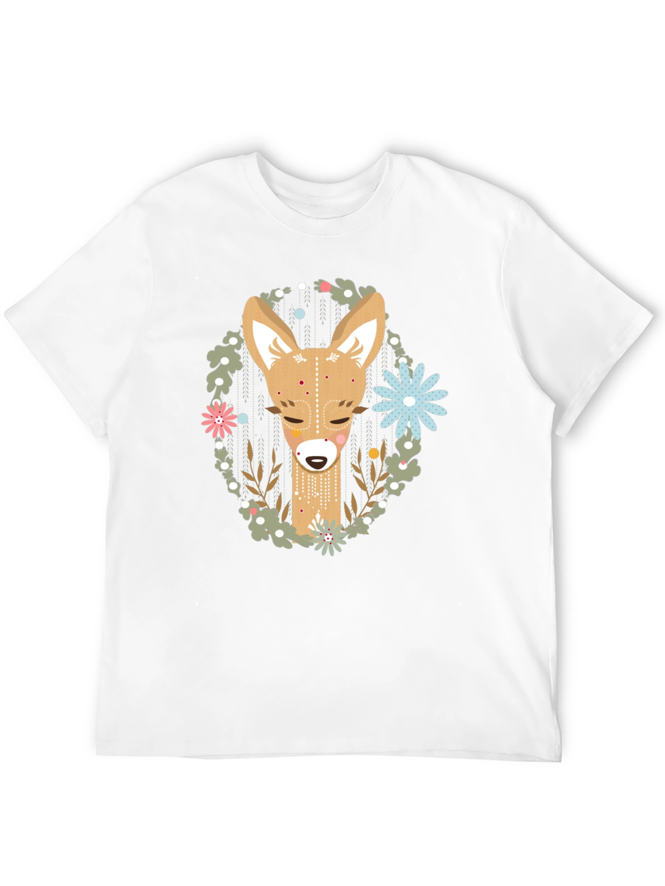 Deer Graphic Tee - Black Cotton Blend