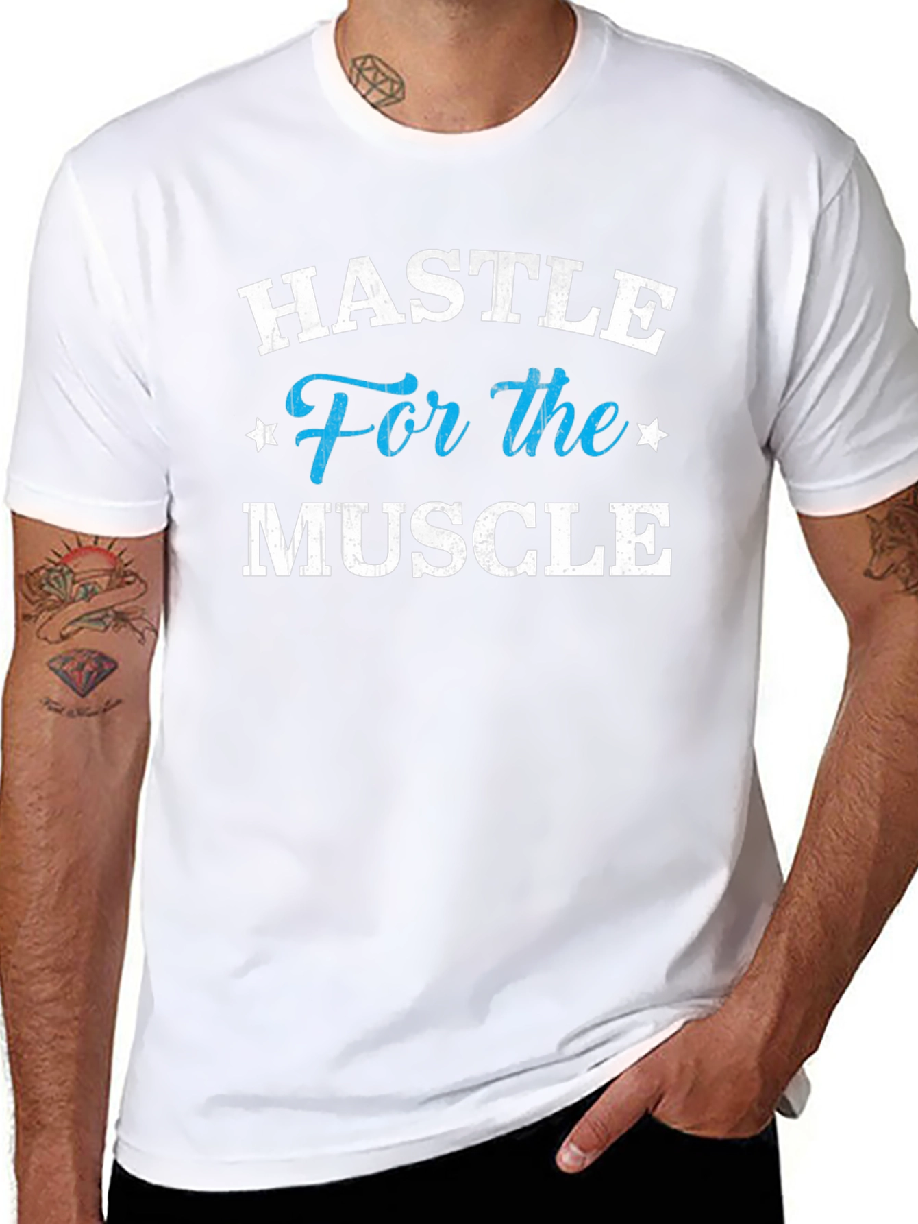 Hustle For The Muscle Mens Black Graphic Tee