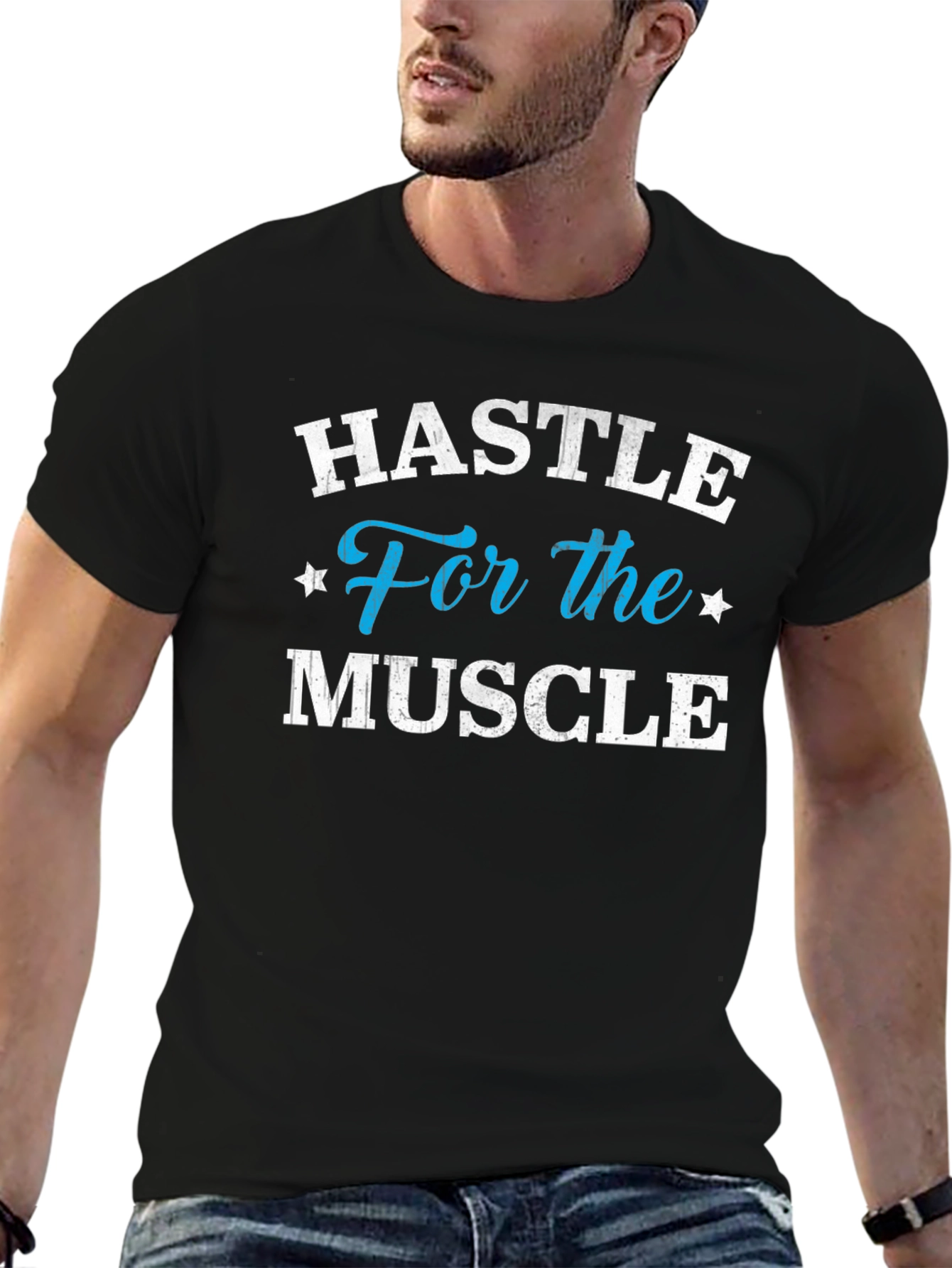 Hustle For The Muscle Mens Black Graphic Tee