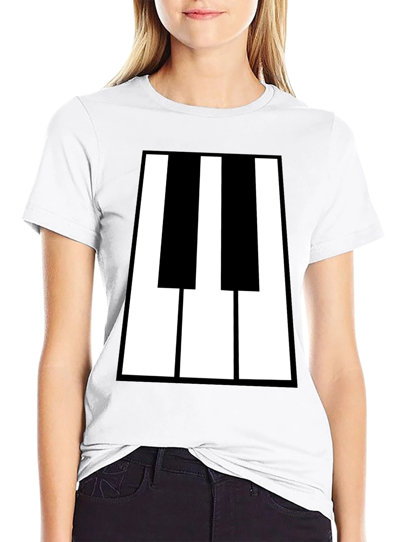 Piano Keys Graphic Tee - Black T-Shirt