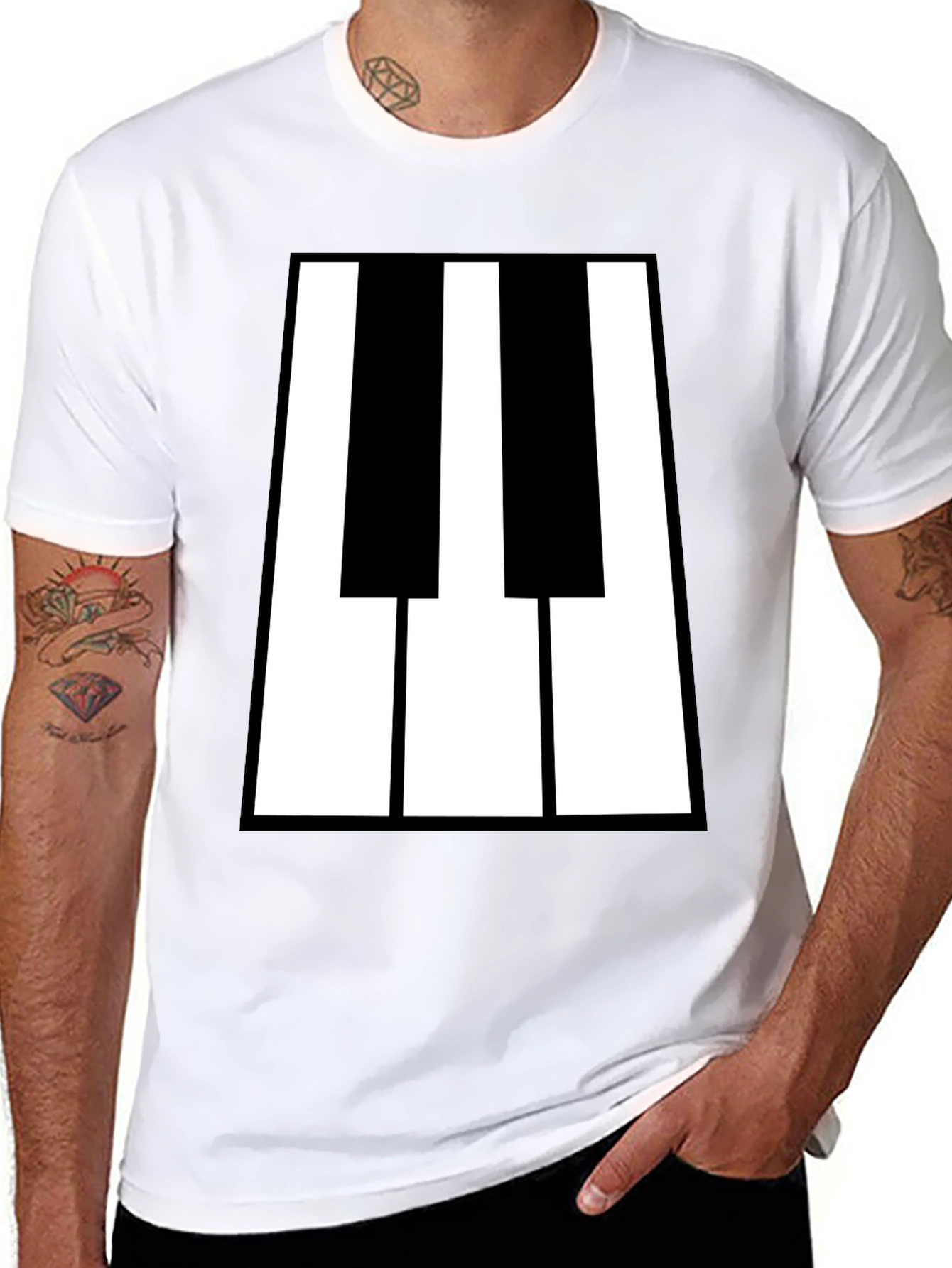 Piano Keys Graphic Tee - Black T-Shirt