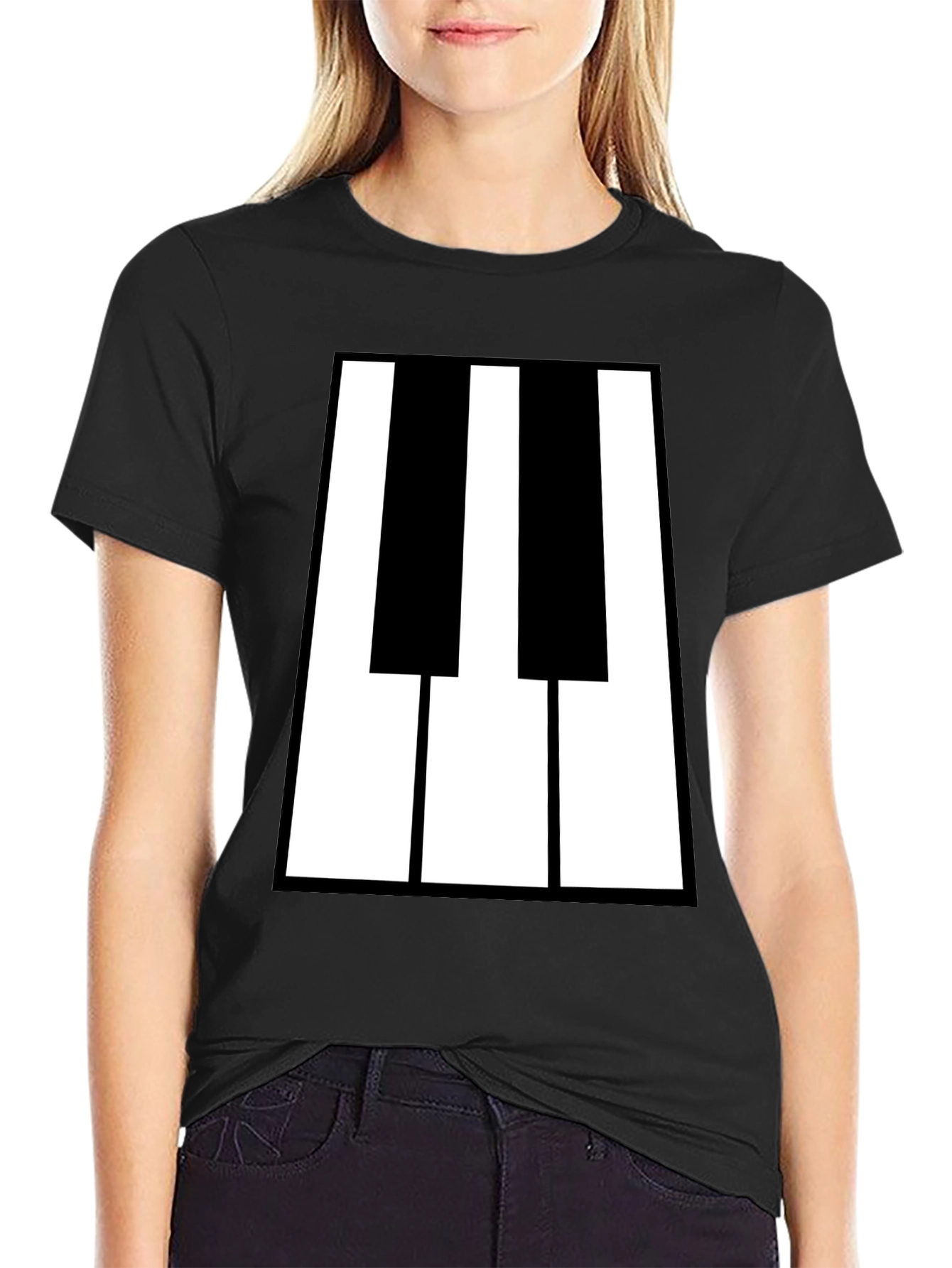 Piano Keys Graphic Tee - Black T-Shirt