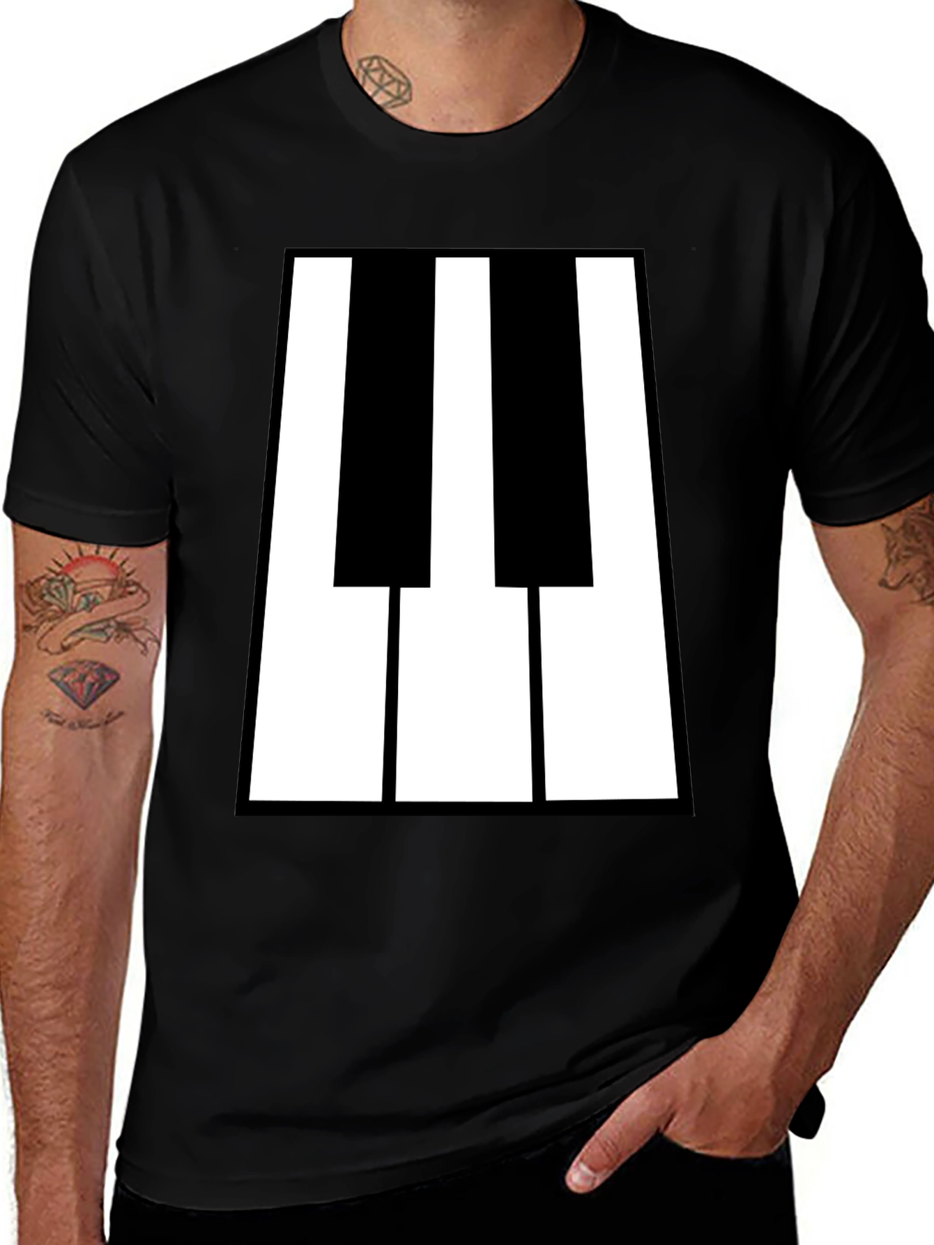 Piano Keys Graphic Tee - Black T-Shirt
