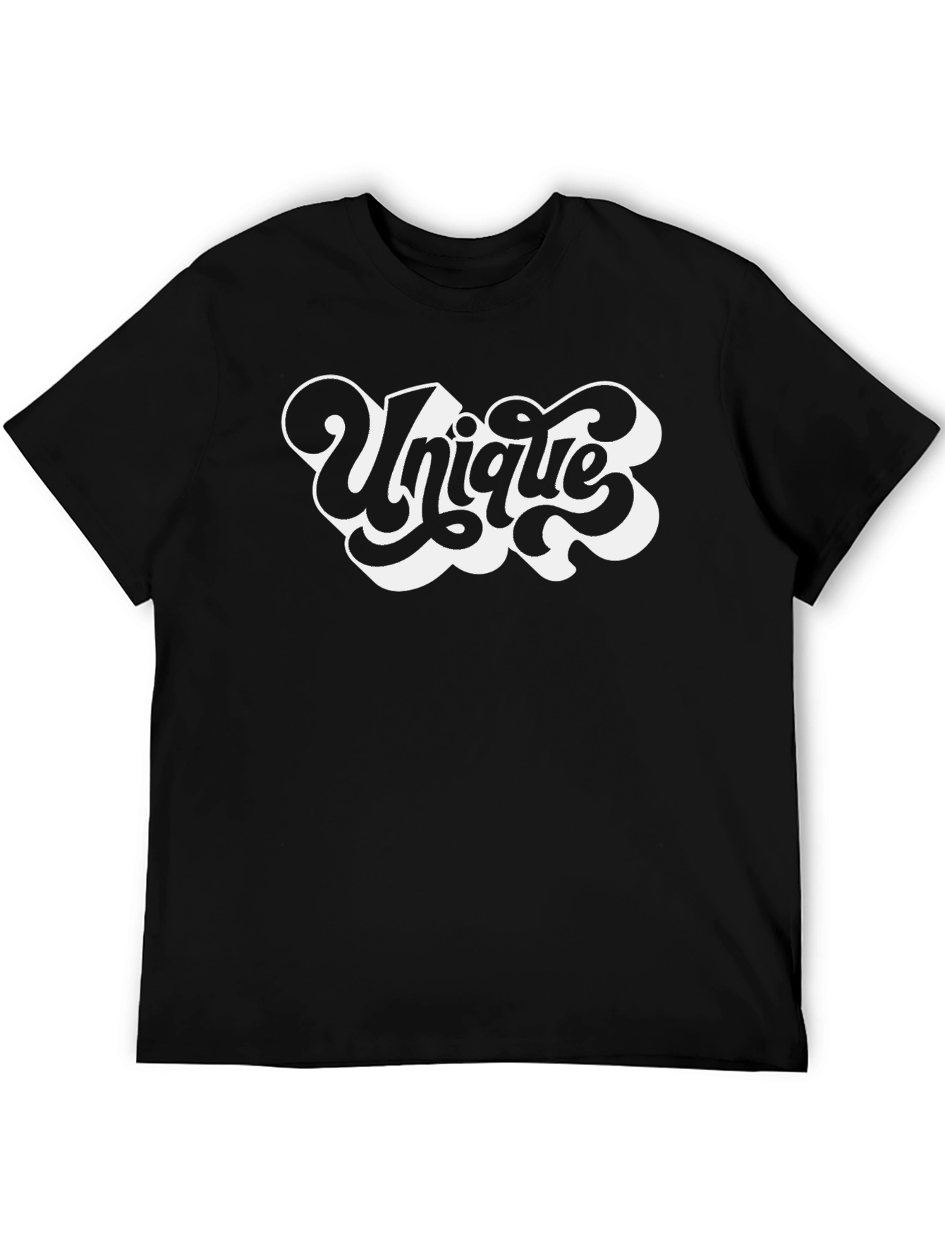 Unique Graphic Print Black Crew Neck T-Shirt