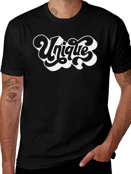 Unique Graphic Print Black Crew Neck T-Shirt