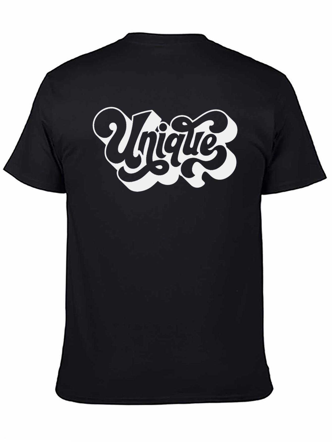 Unique Graphic Print Black Crew Neck T-Shirt
