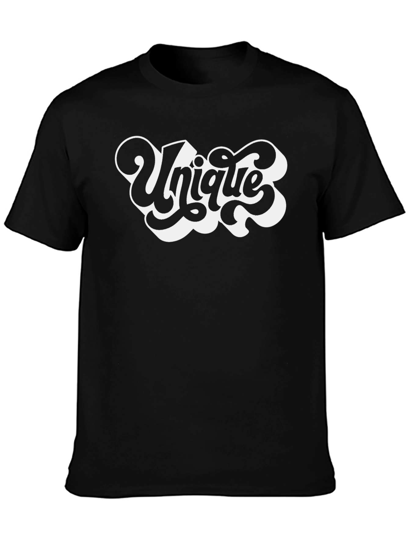 Unique Graphic Print Black Crew Neck T-Shirt