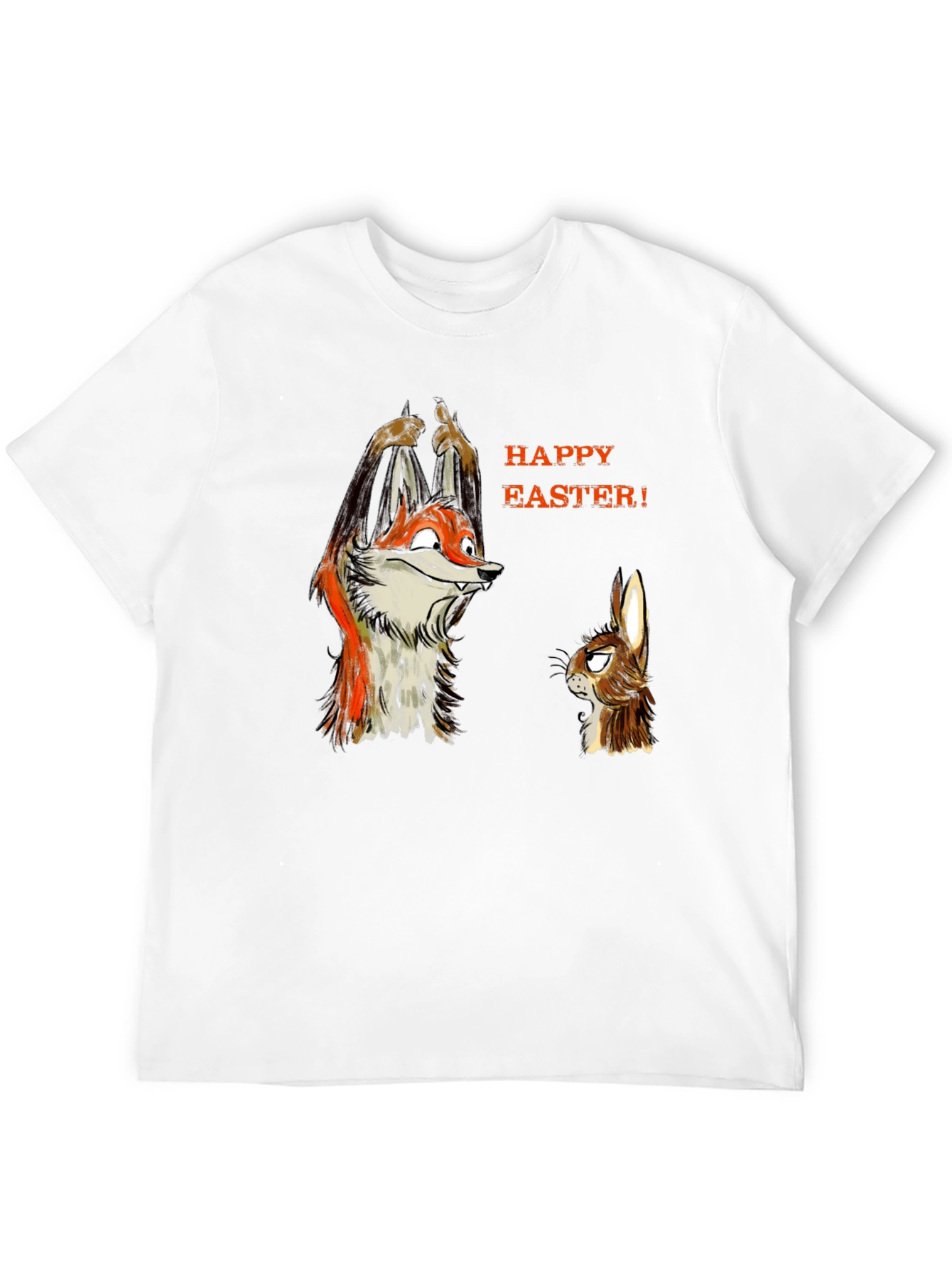 Funny Easter Fox & Rabbit Graphic Tee