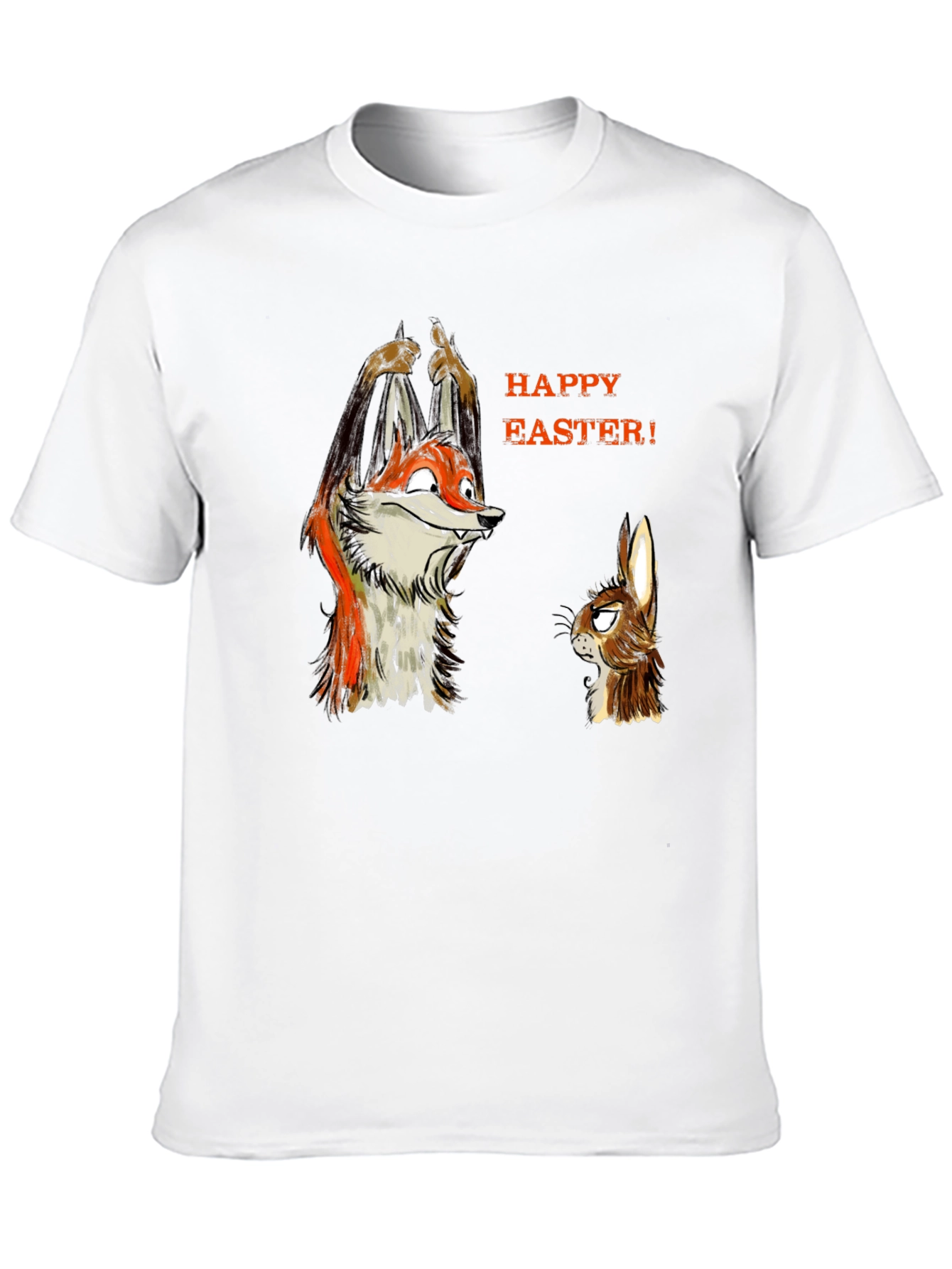 Funny Easter Fox & Rabbit Graphic Tee