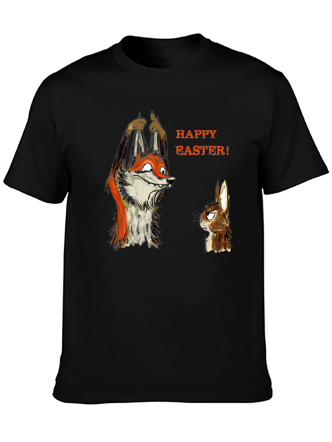 Funny Easter Fox & Rabbit Graphic Tee