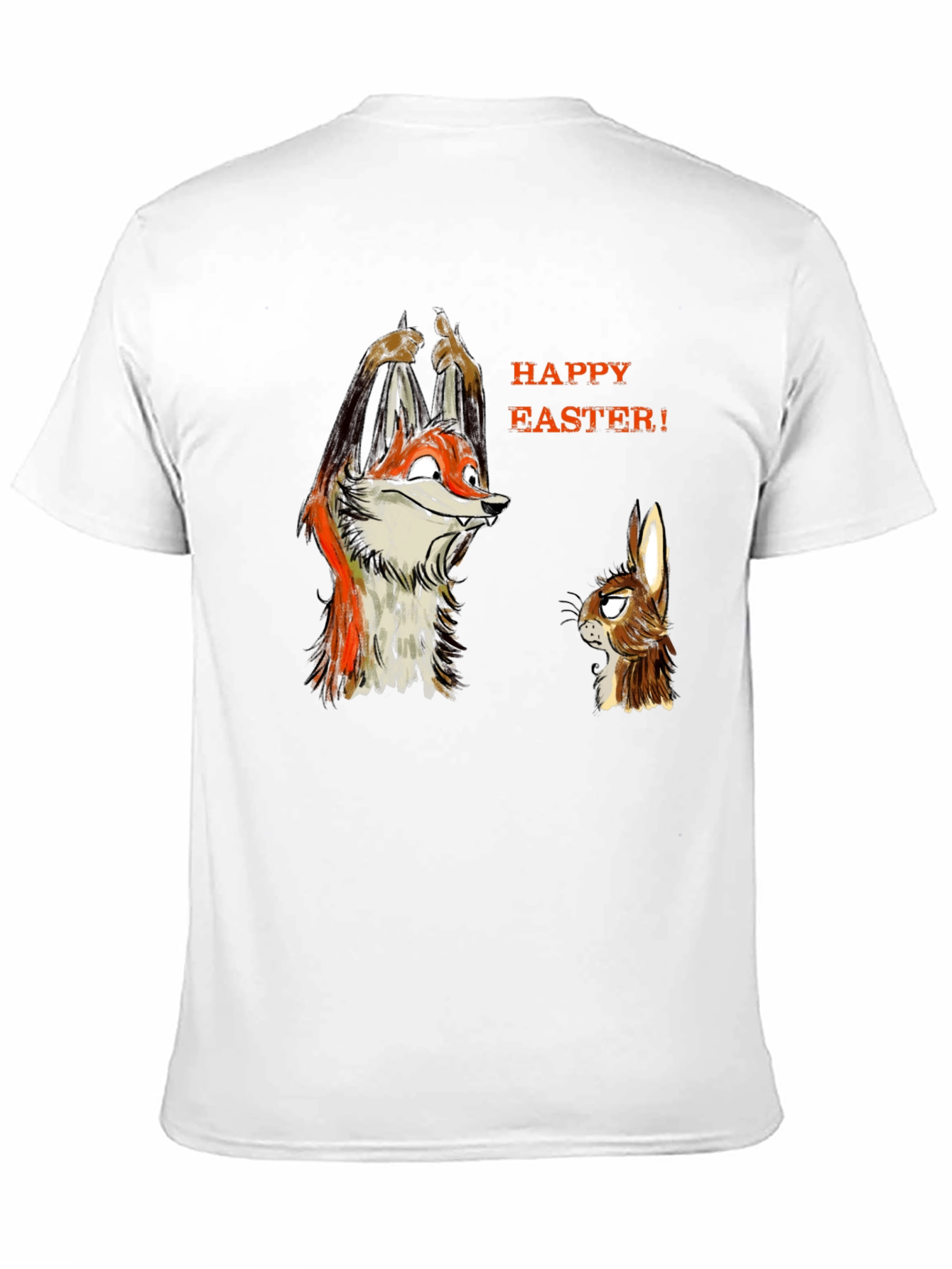 Funny Easter Fox & Rabbit Graphic Tee