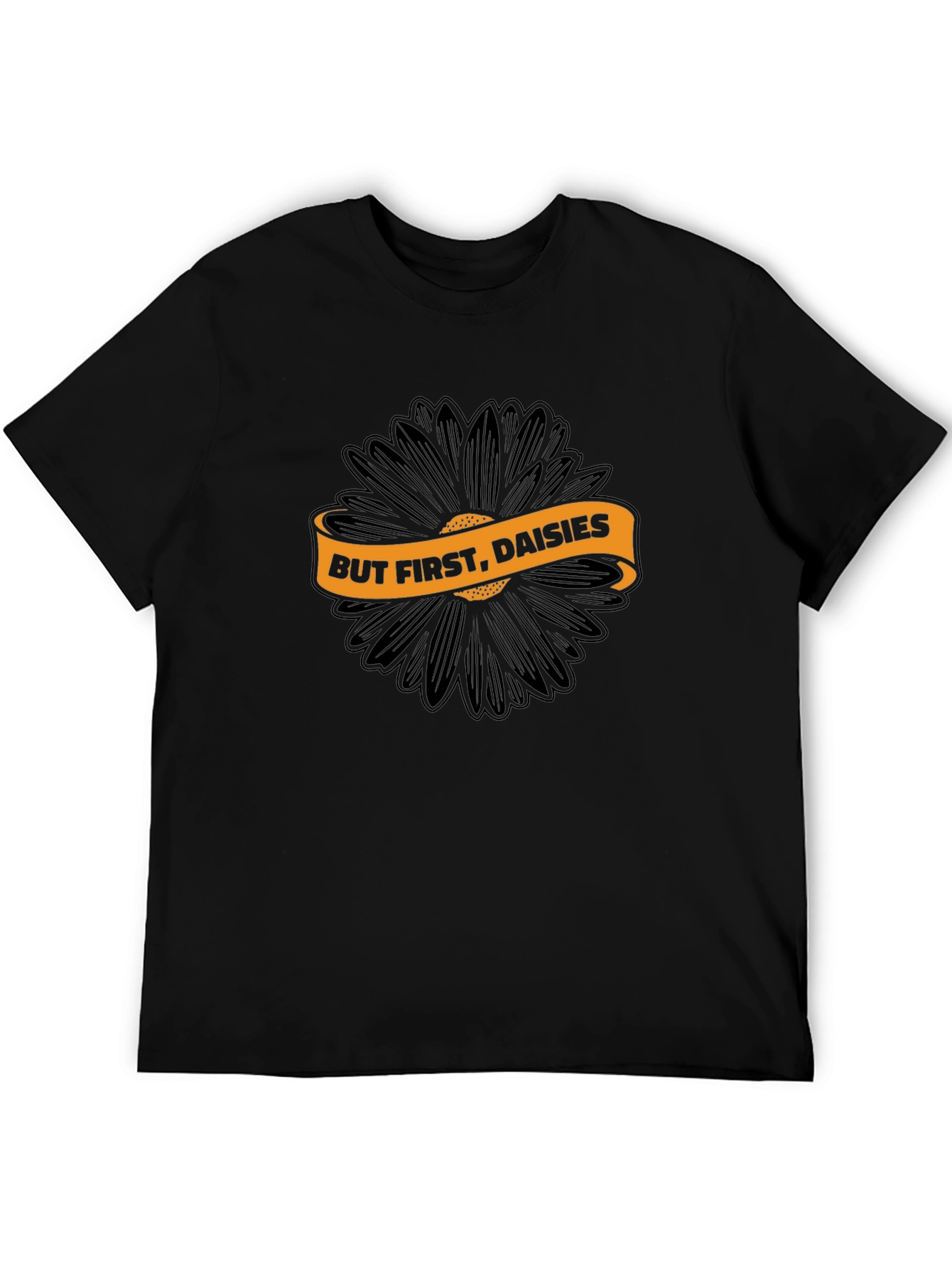 But First Daisies Black Graphic Tee