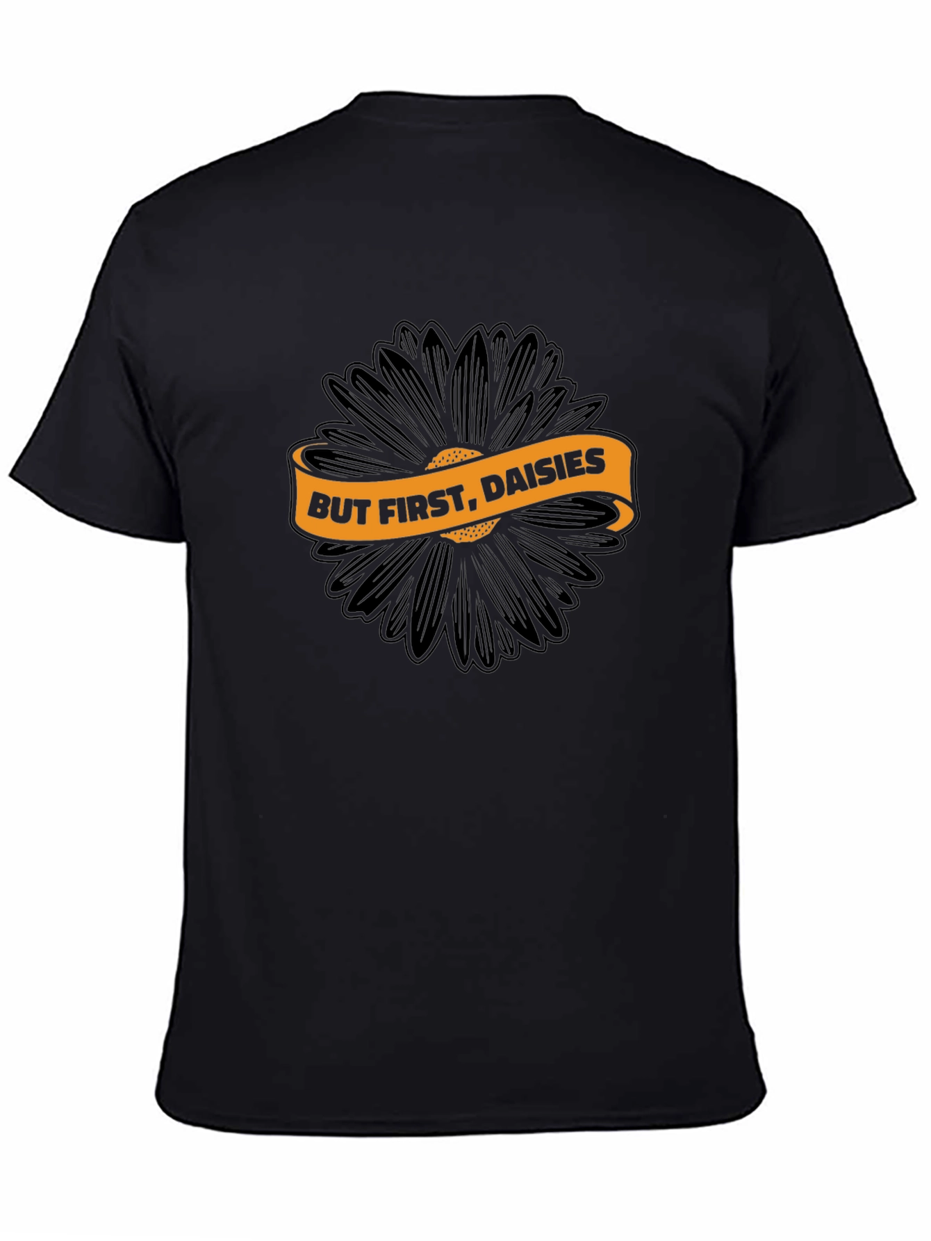 But First Daisies Black Graphic Tee
