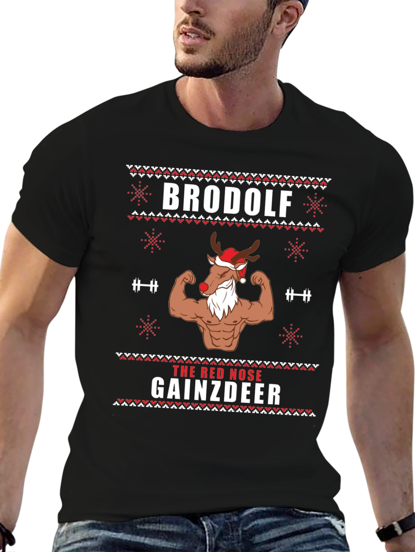 Brodolf Gainzdeer Ugly Christmas T-Shirt