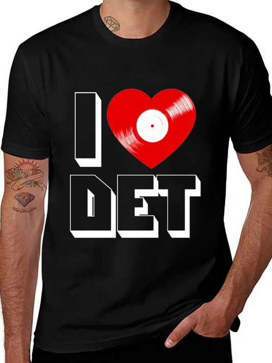 I Heart DET T-Shirt: Detroit Techno Vinyl Record