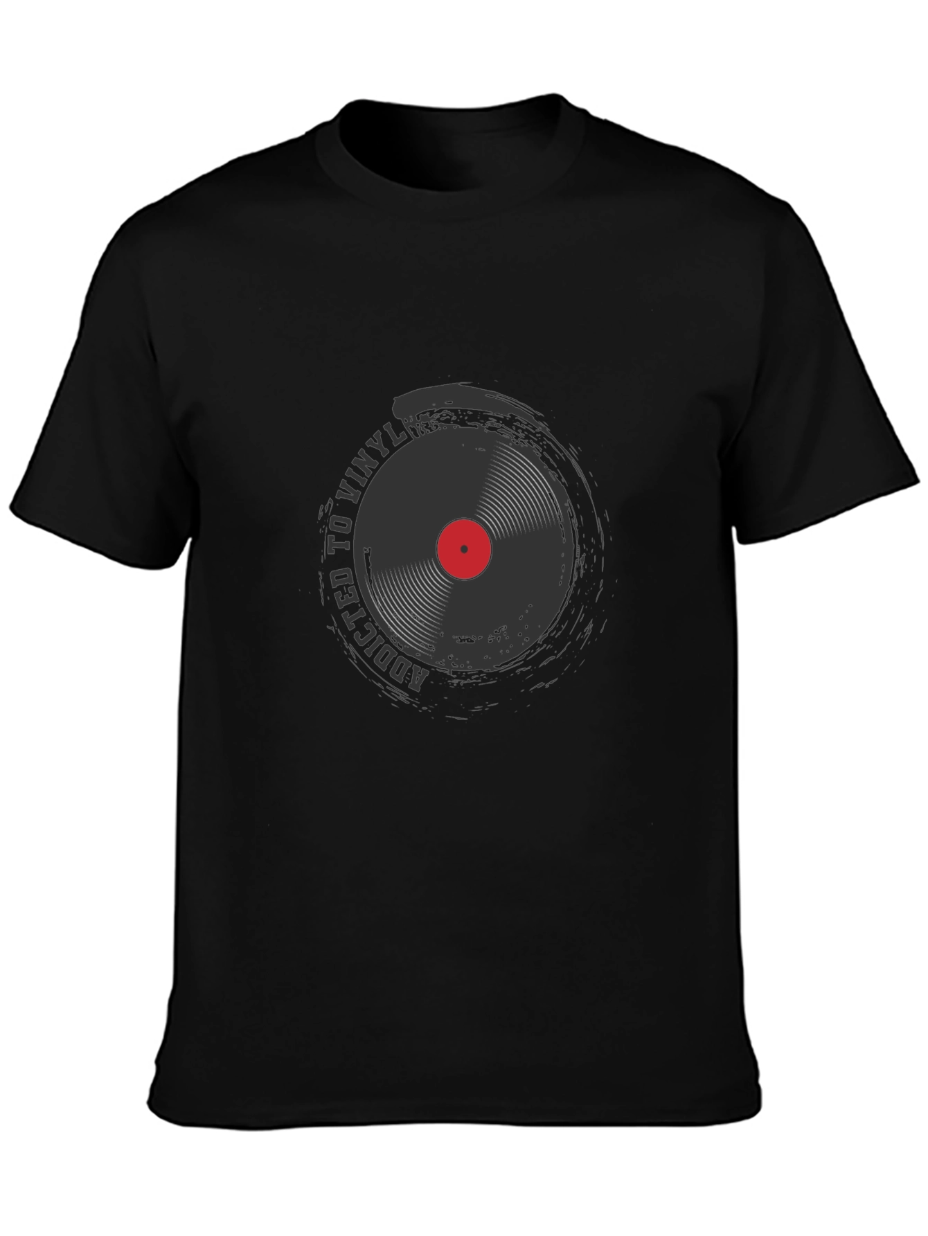 Addicted to Vinyl Record Black T-Shirt