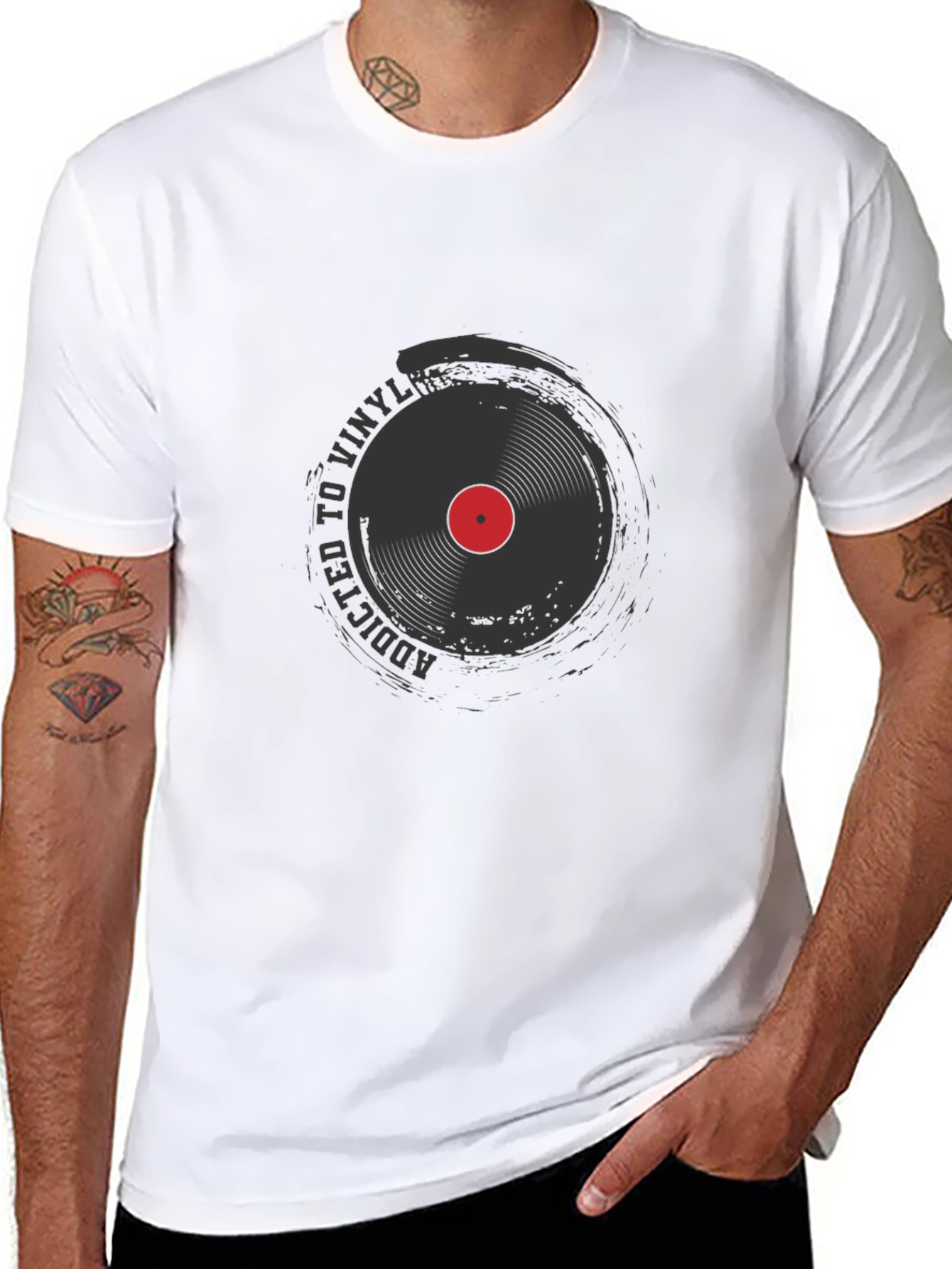 Addicted to Vinyl Record Black T-Shirt